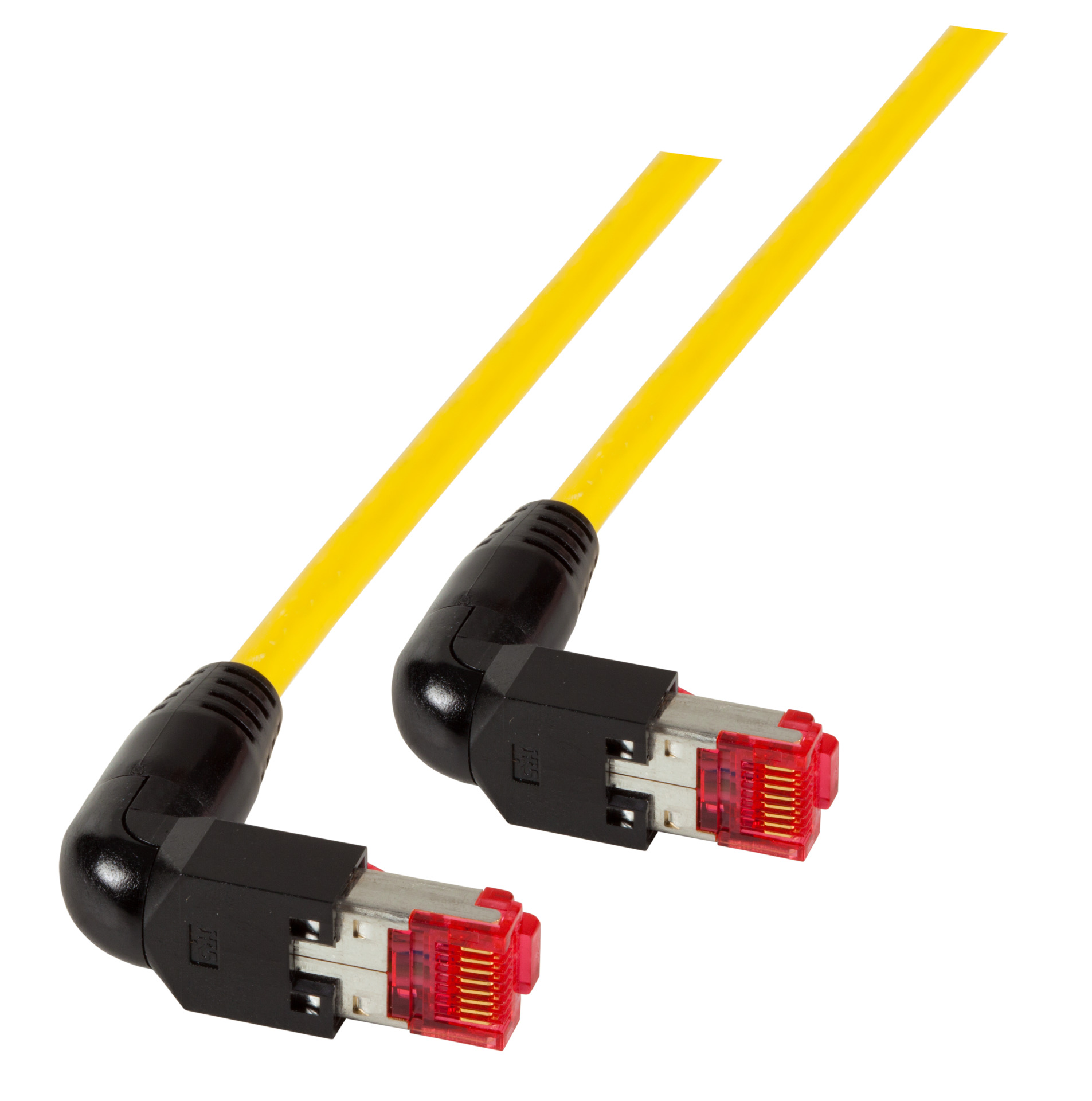 RJ45 Patch cable S/FTP, Cat.6A, 2x TM21 90°, UC900, 1m, yellow