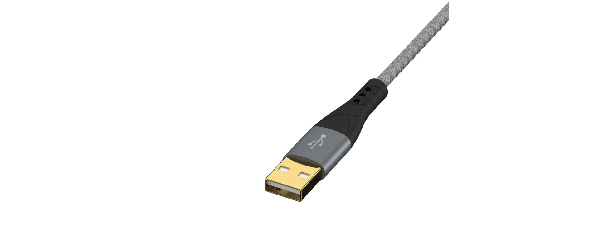 USB-A-kabel fra EFB-Elektronik med forgyldt stik og robust tekstilkappe for pålidelig dataoverførsel