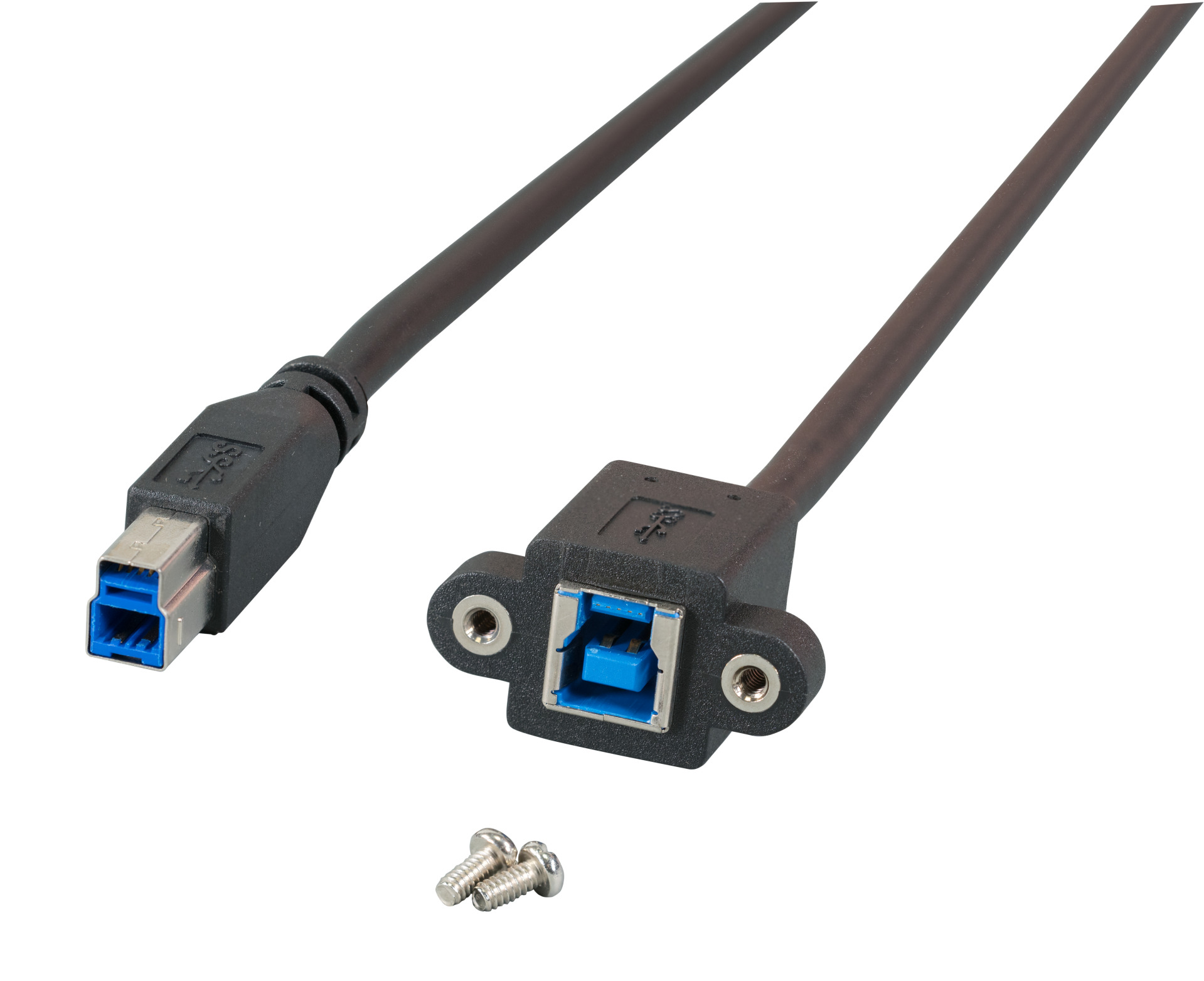 USB3.0 Extension Cable B-B, M-F (panel type), 0.5m, black, Classic