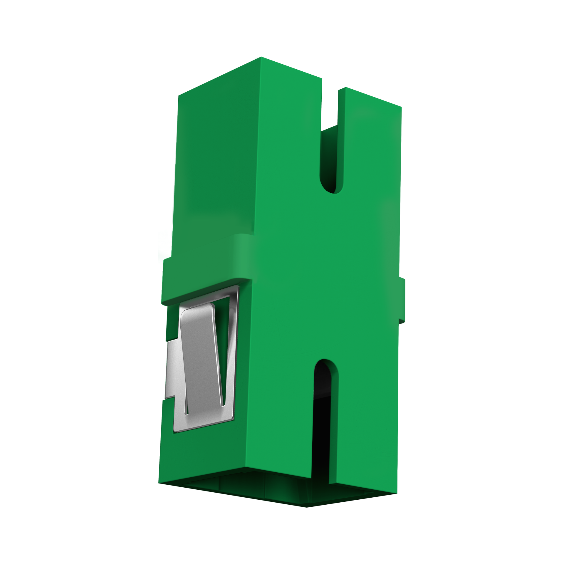 Adapter  SC/APC Simplex OS2 green flangeless