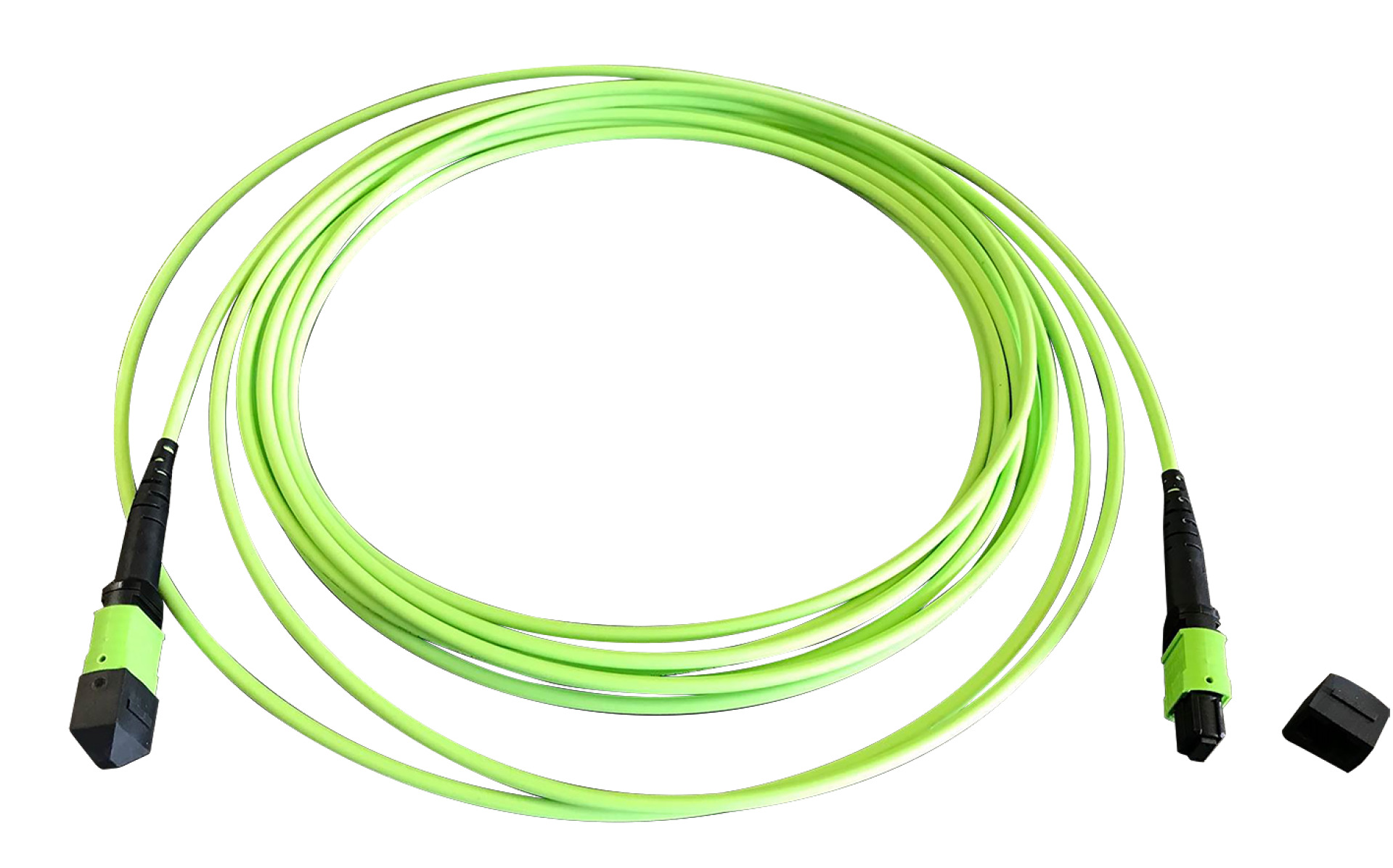 MTP®-F/MTP®-F 12-fiber matrix patch cable OM5, LSZH lime green, Code B, 15m