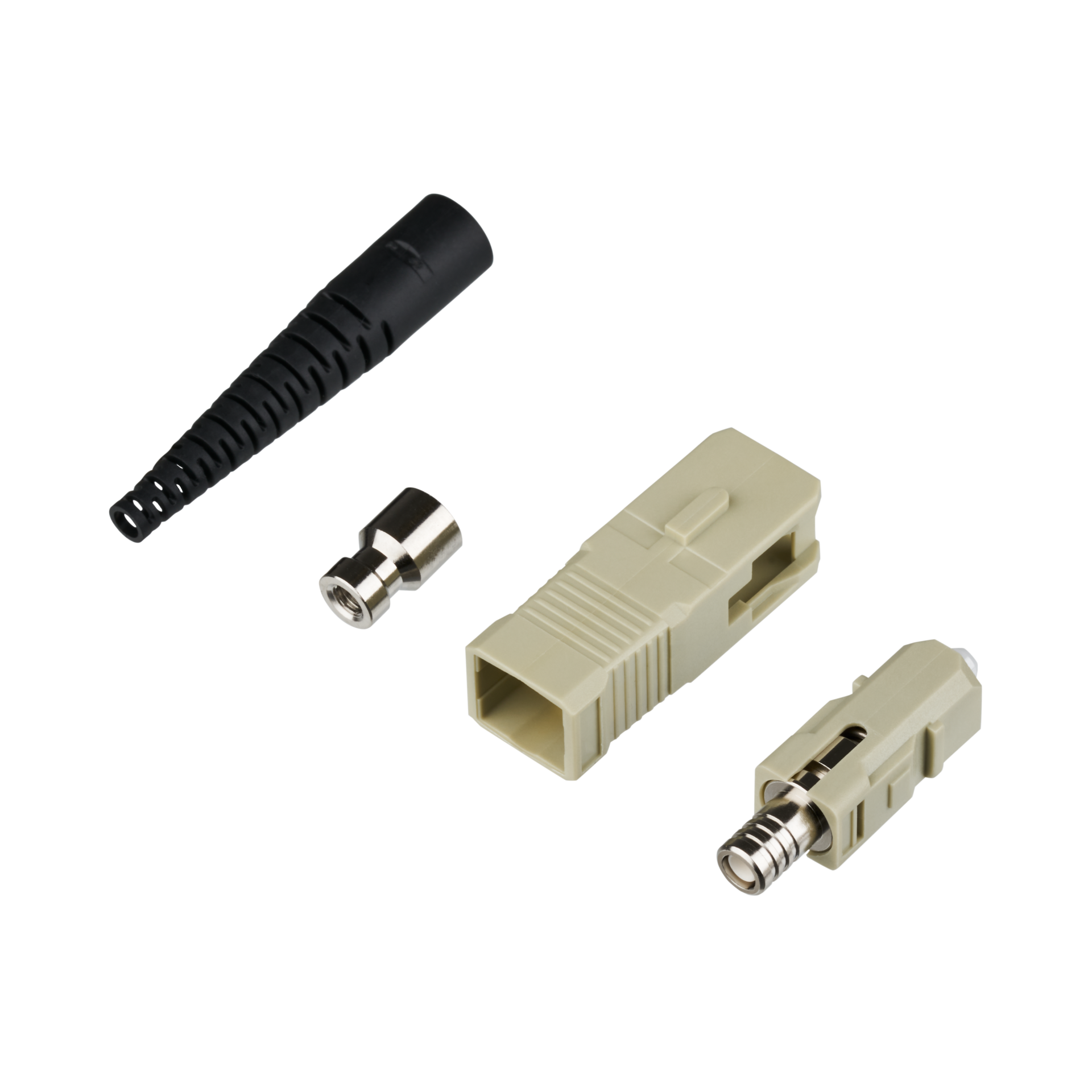 SC-Stecker Simplex Multimode, 2mm, schwarze Tülle