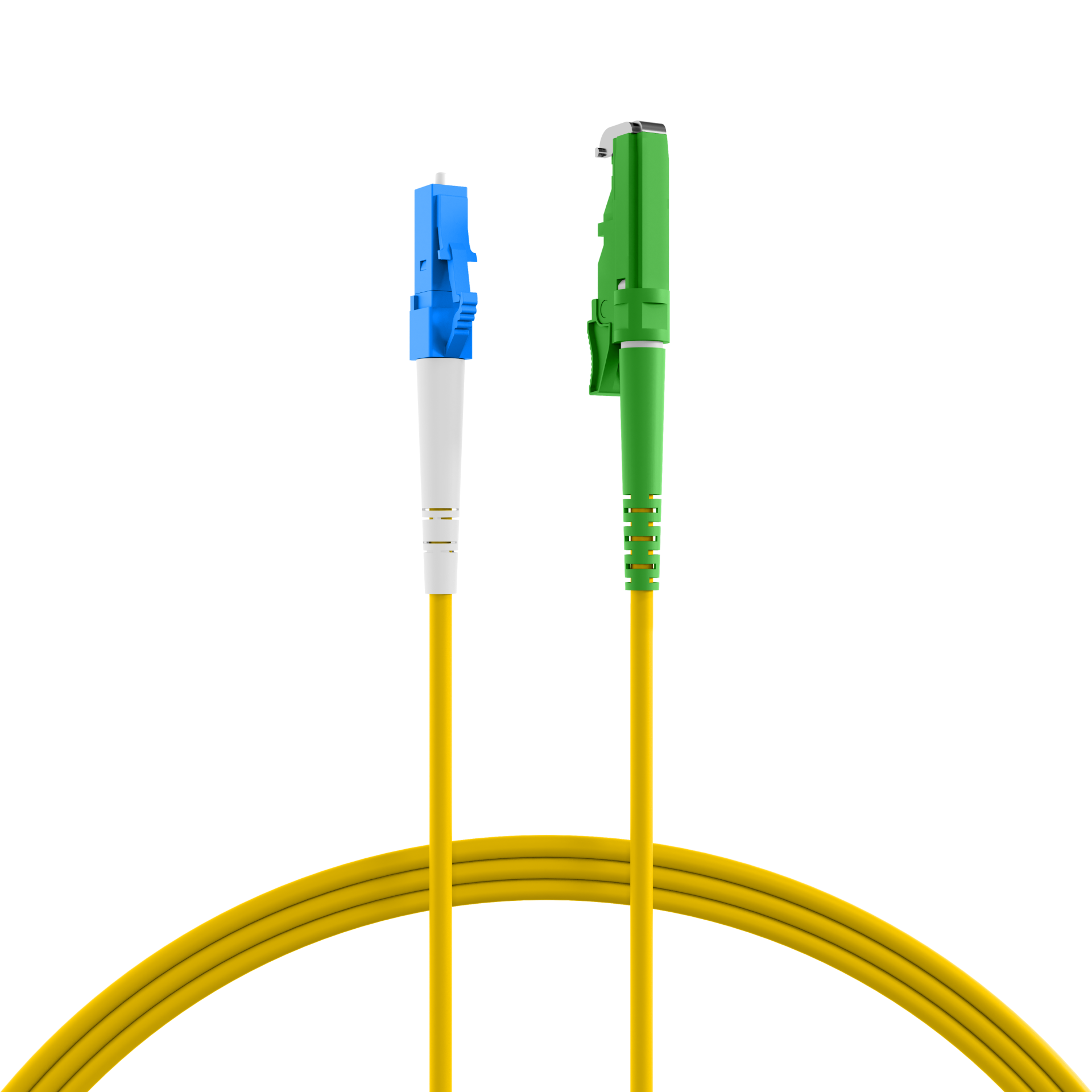 Simplex patch cable E2000/APC-LC OS2 G657A1 5m LSZH 3mm yellow