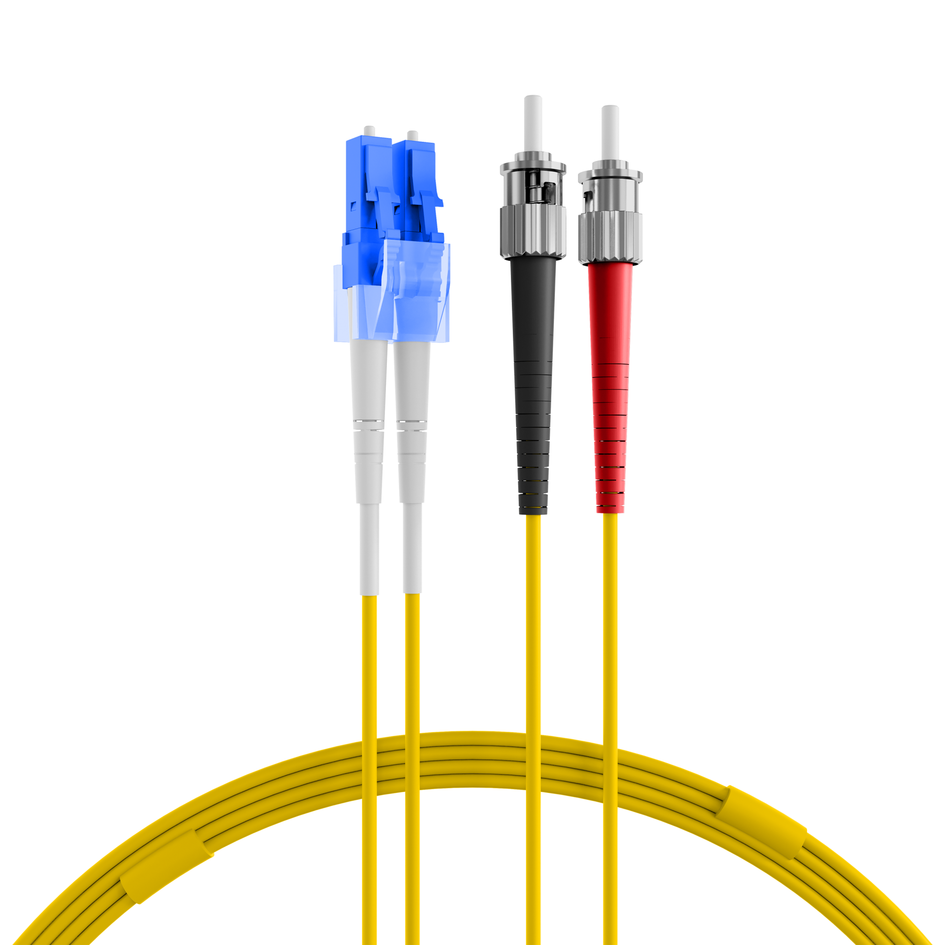 Duplex Patchcable LC-ST OS2 G652D 1m LSZH 2mm yellow