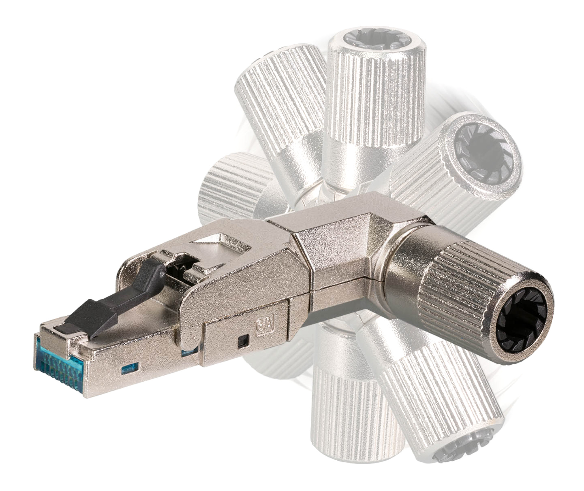 RJ45 Premium plug STP, Cat.6A/ClassEA, Field-plug, full metal