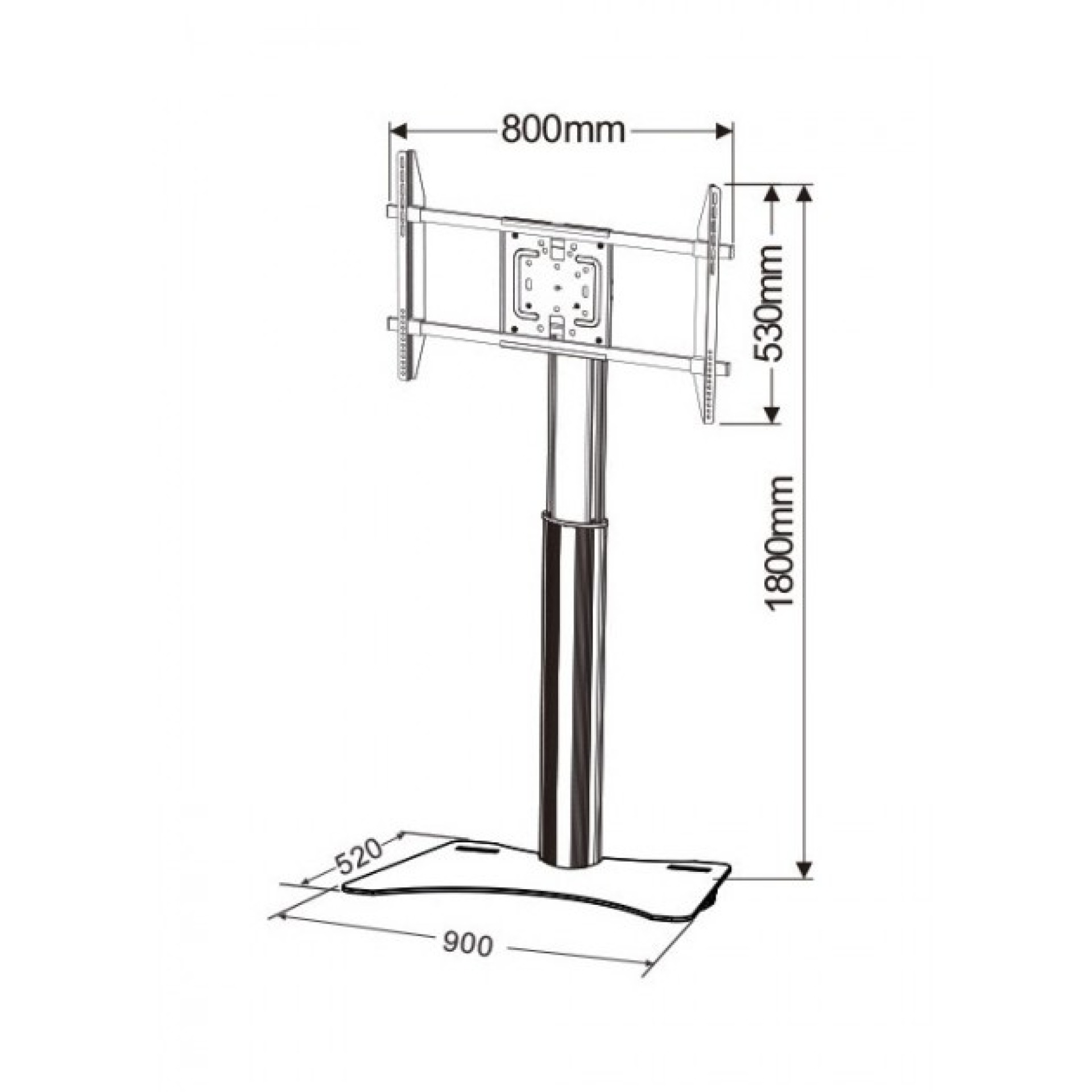 TV LED/LCD Floor Stand, 32-70'', height adjustable, black, silver
