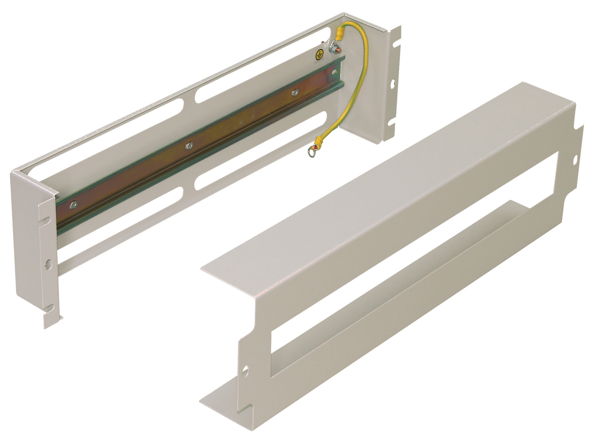 19" 3U Power Distribution/Circuit Braker Housing for 22 Modules 17.5 mm, RAL9005