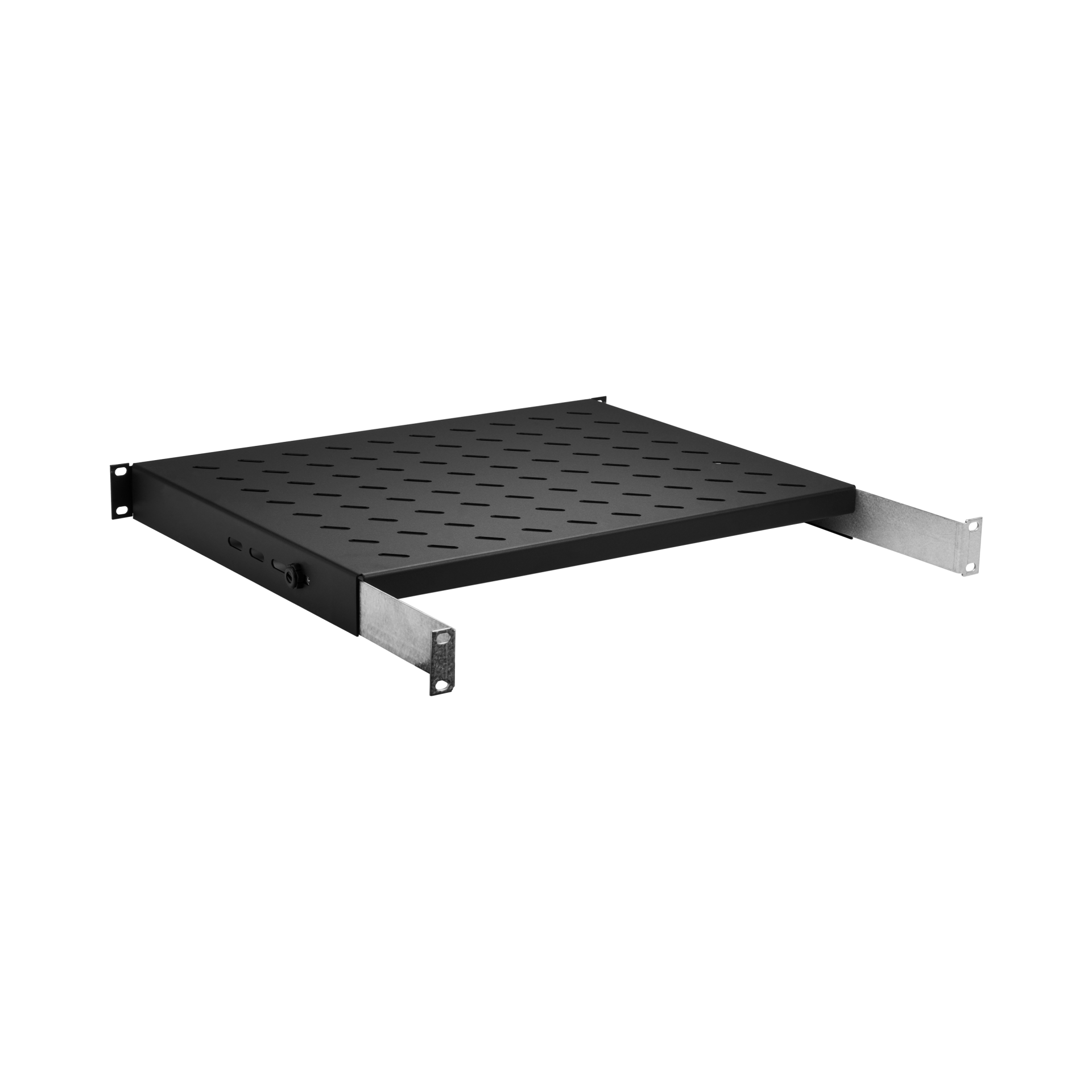 19" 1U Shelf, Fixed, MD 350..450 mm, Max. Load 120 kg, CD 600, RAL9005