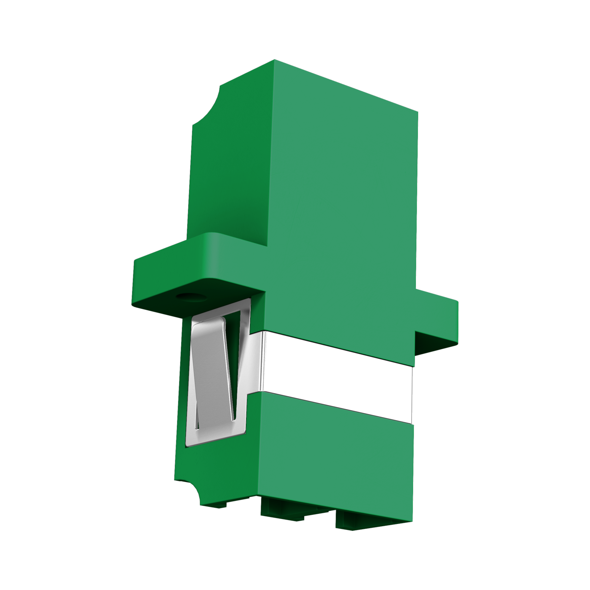 Adapter  LC/APC Duplex OS2 green with shutter