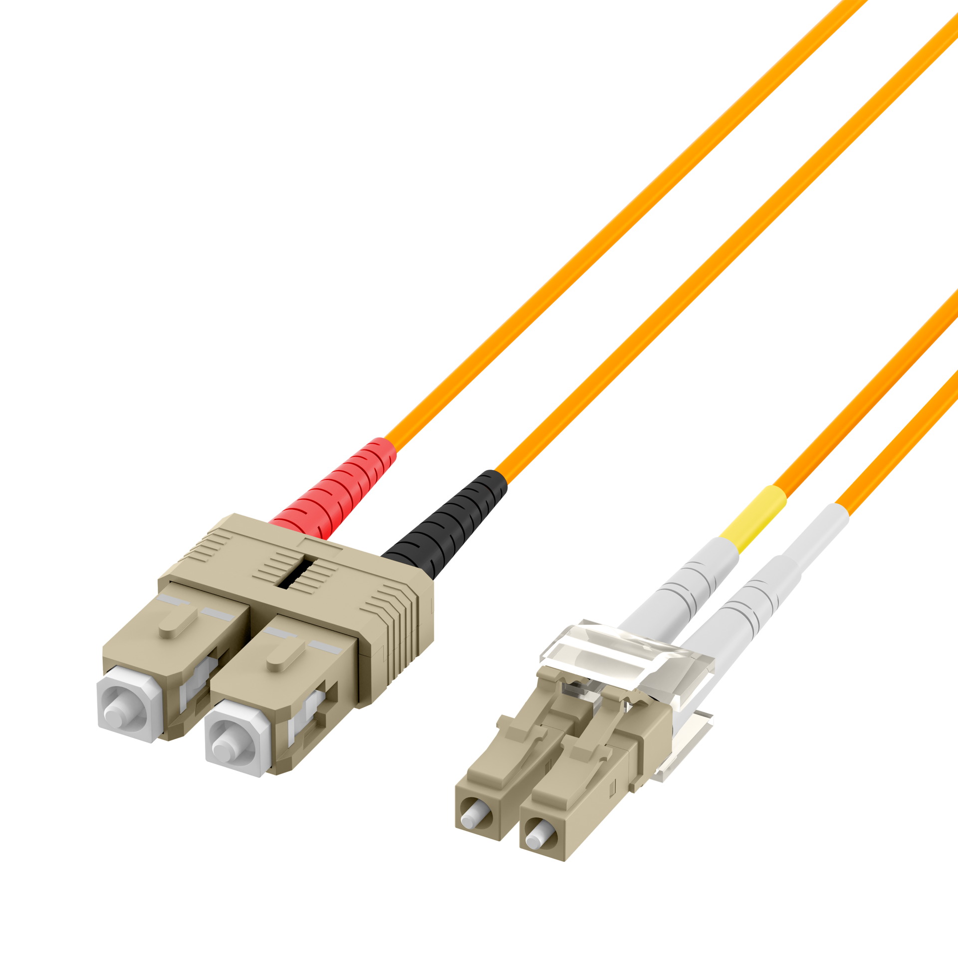 Duplex Patchcable Flat-Twin LC-SC OM2 45m LSZH 3x5mm orange