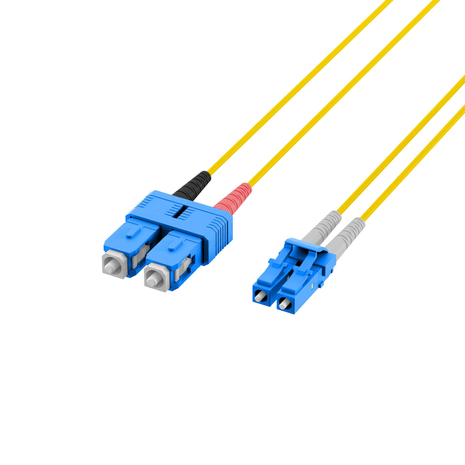 Duplex Patchcable Flat-Twin LC-SC OS2 G652D 30m LSZH 3x5mm yellow