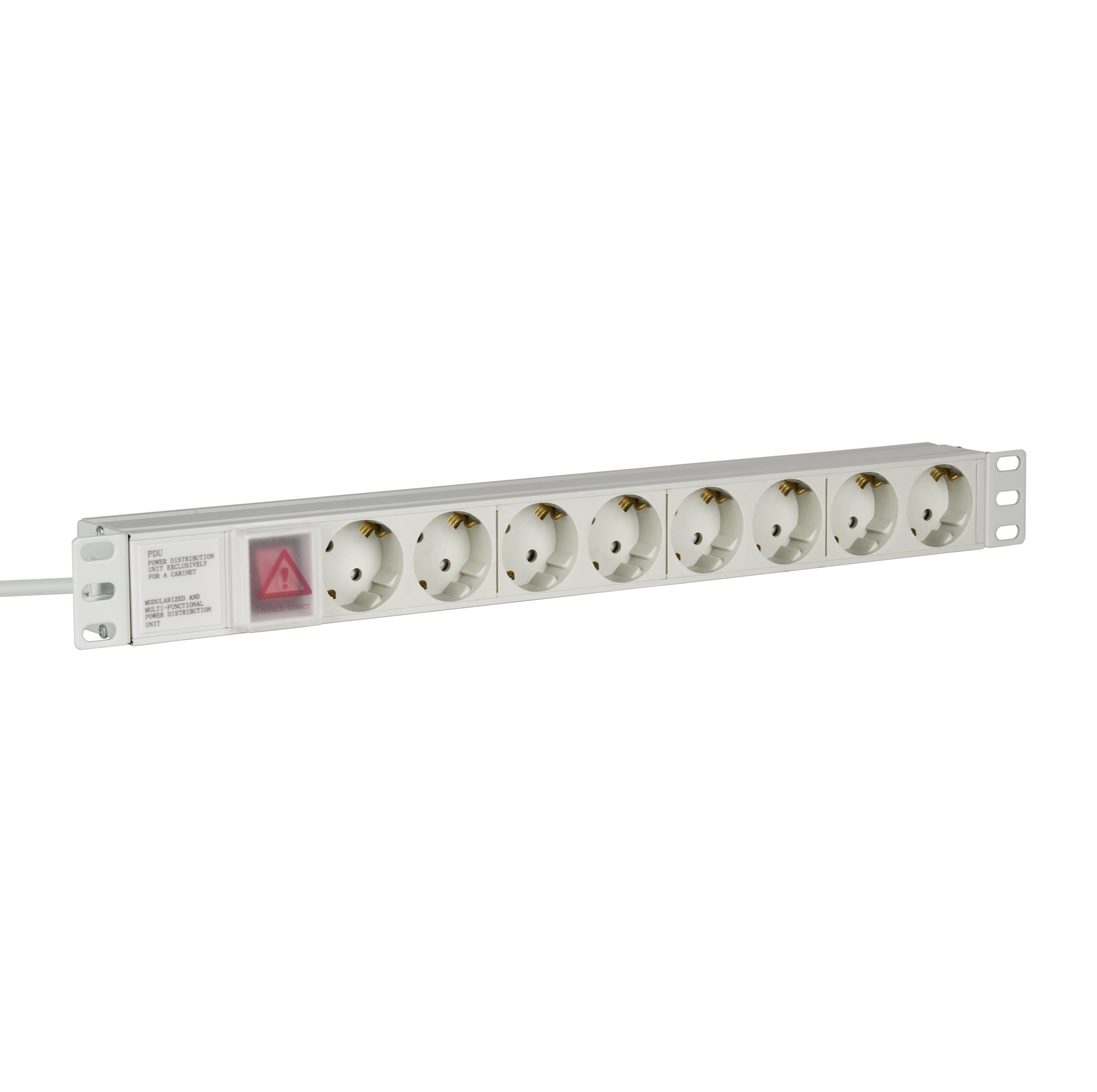 19" 1U Socket Strip 8 x CEE 7/3 with Switch