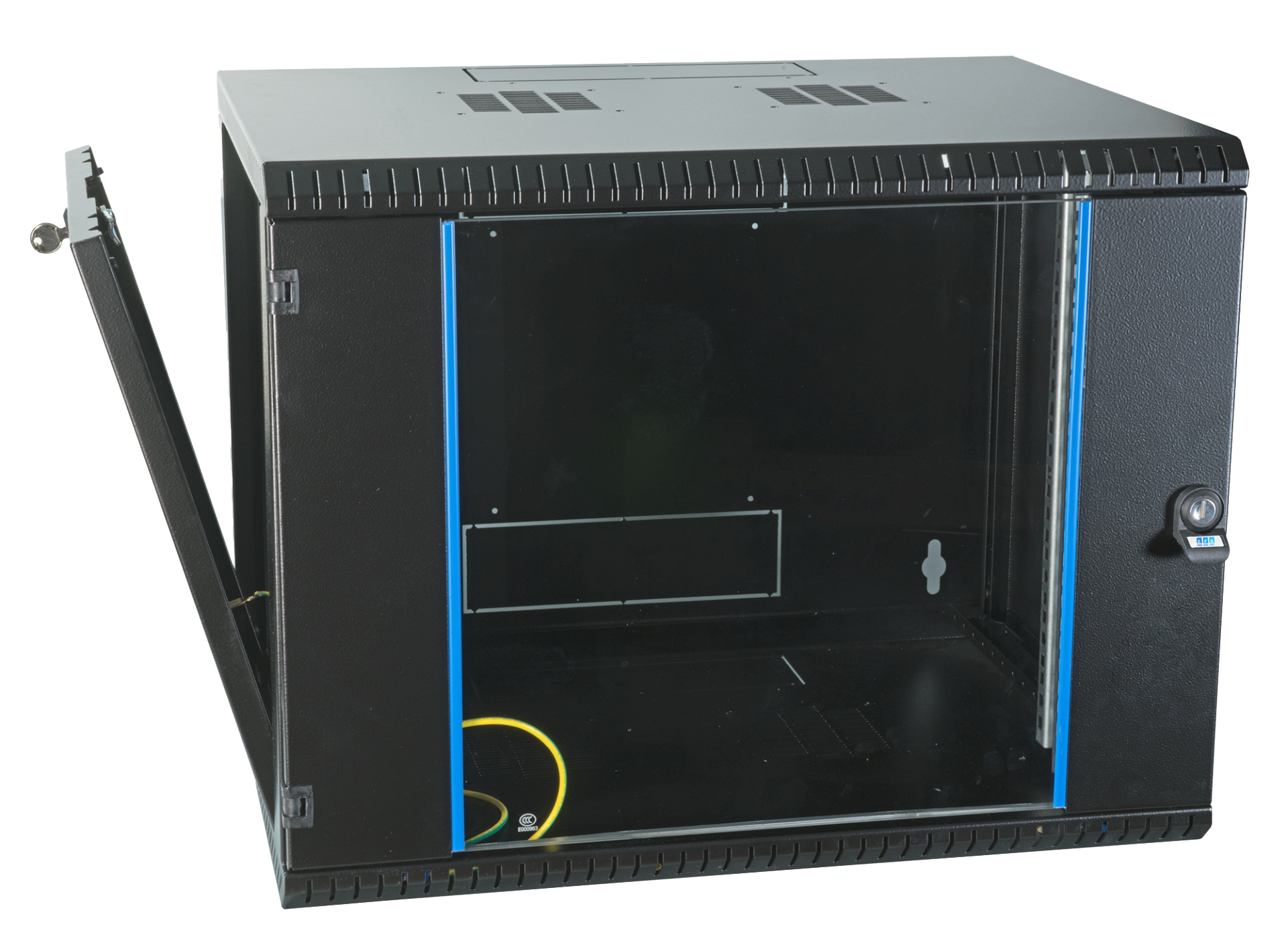 19" fixed wall housing, 1 piece, depth 600 mm, RAL9005