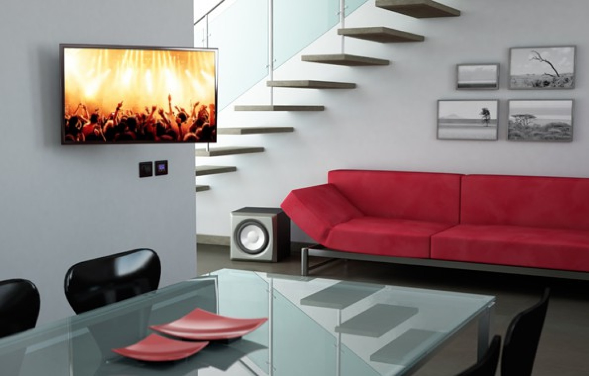 Wall bracket for LCD TV LED 50"-100" Full Motion, black