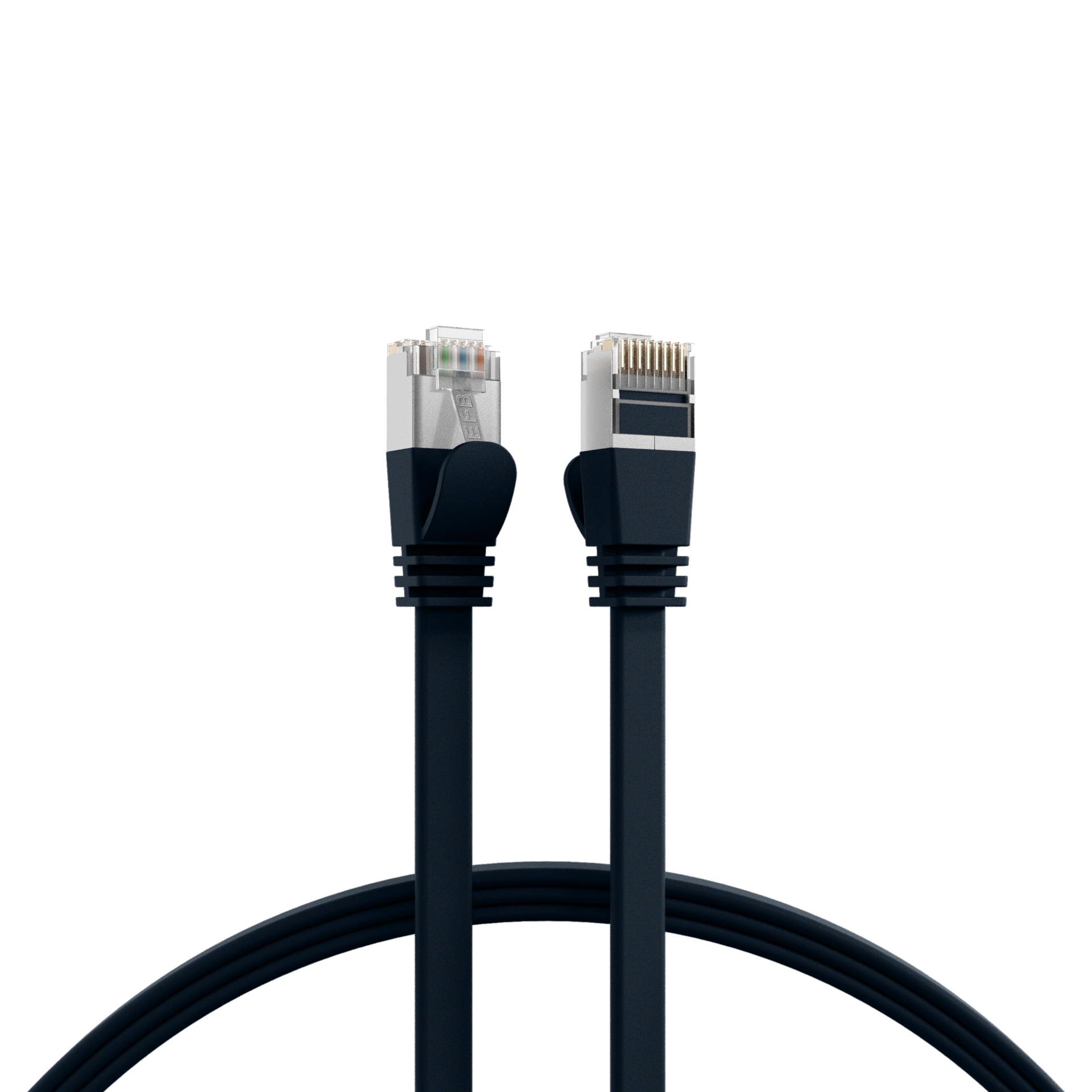 RJ45 Flat Patch Cord Cat.6A U/FTP PVC black 1,5m