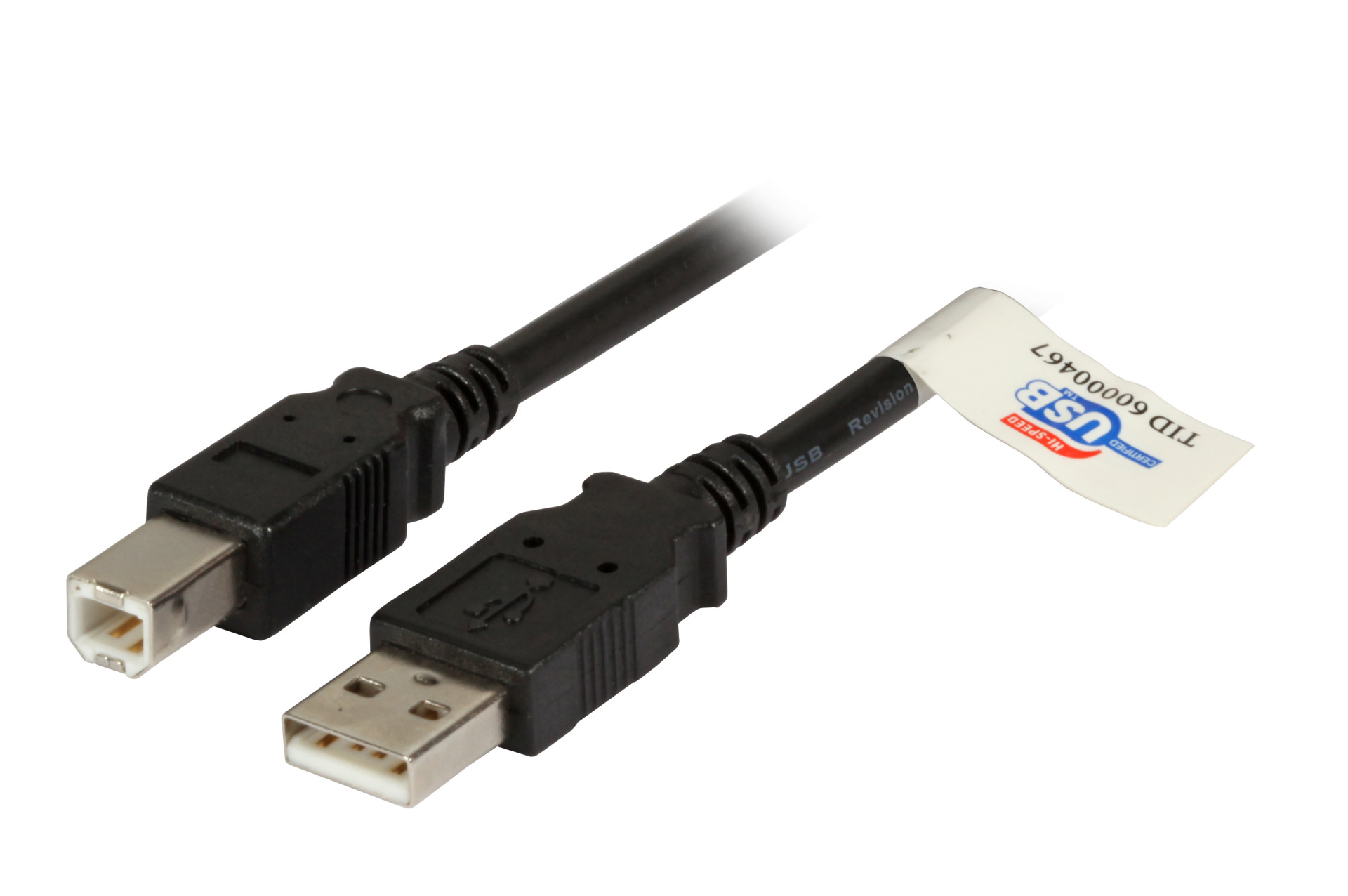 USB2.0 Connection Cable A-B, M-M, 1.8m, black, Premium