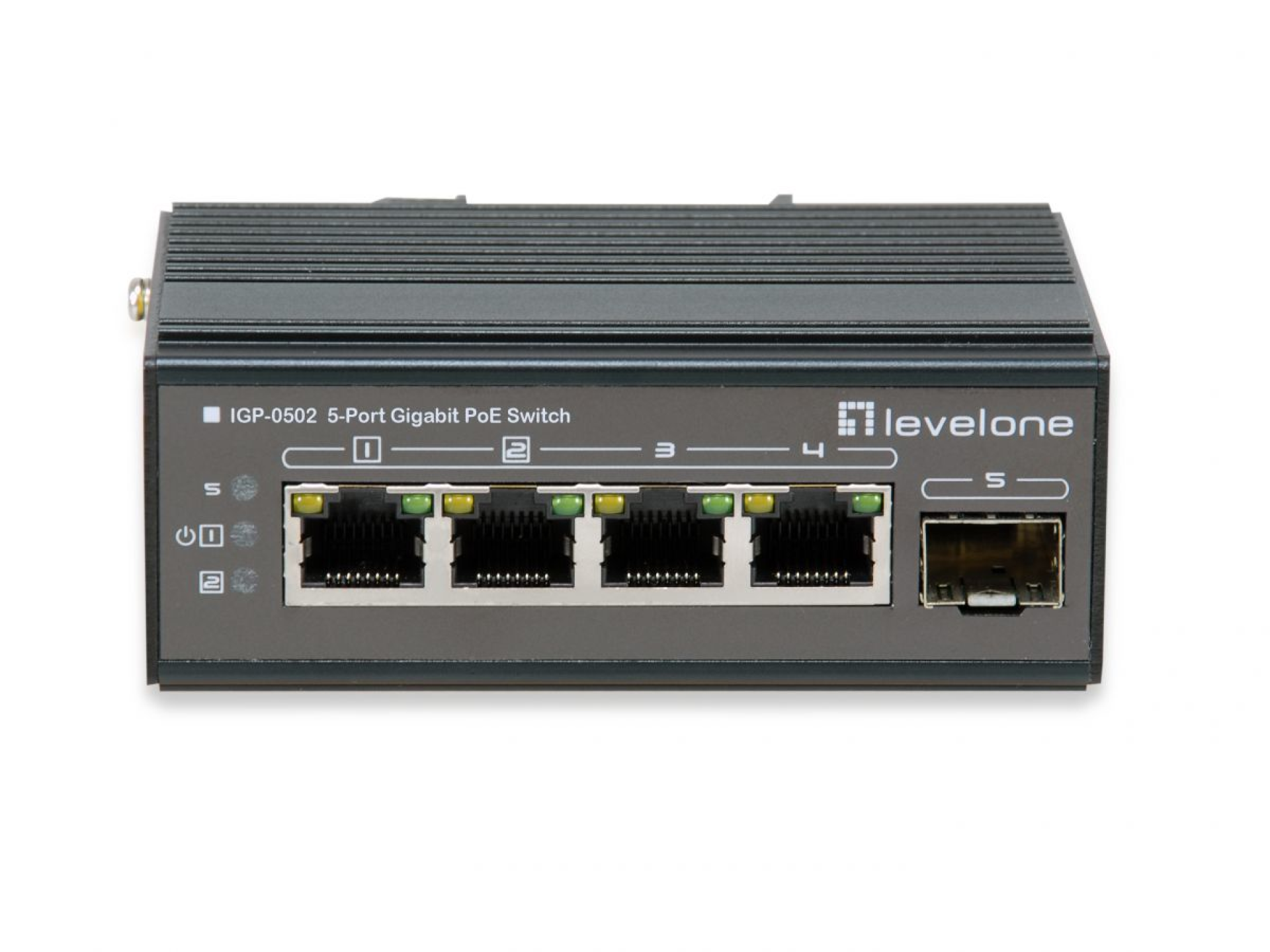 5-Port-Gigabit-Industrial-Switch 802.3at/af PoE DIN-Rail -40°C to 75°C