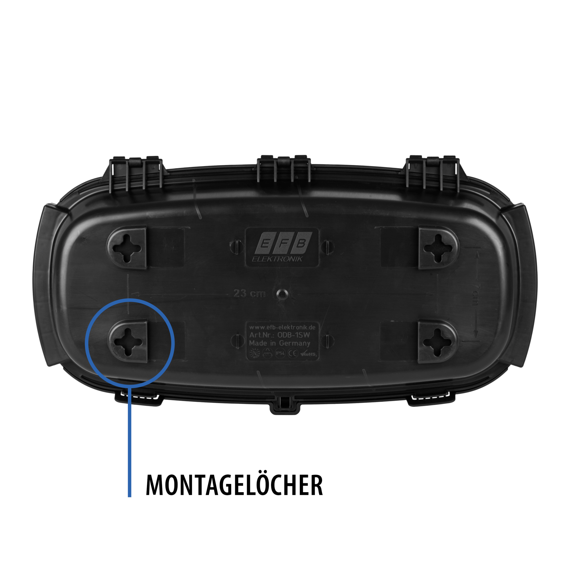 Outdoor box IP54 foldable black recycled plastic lockable