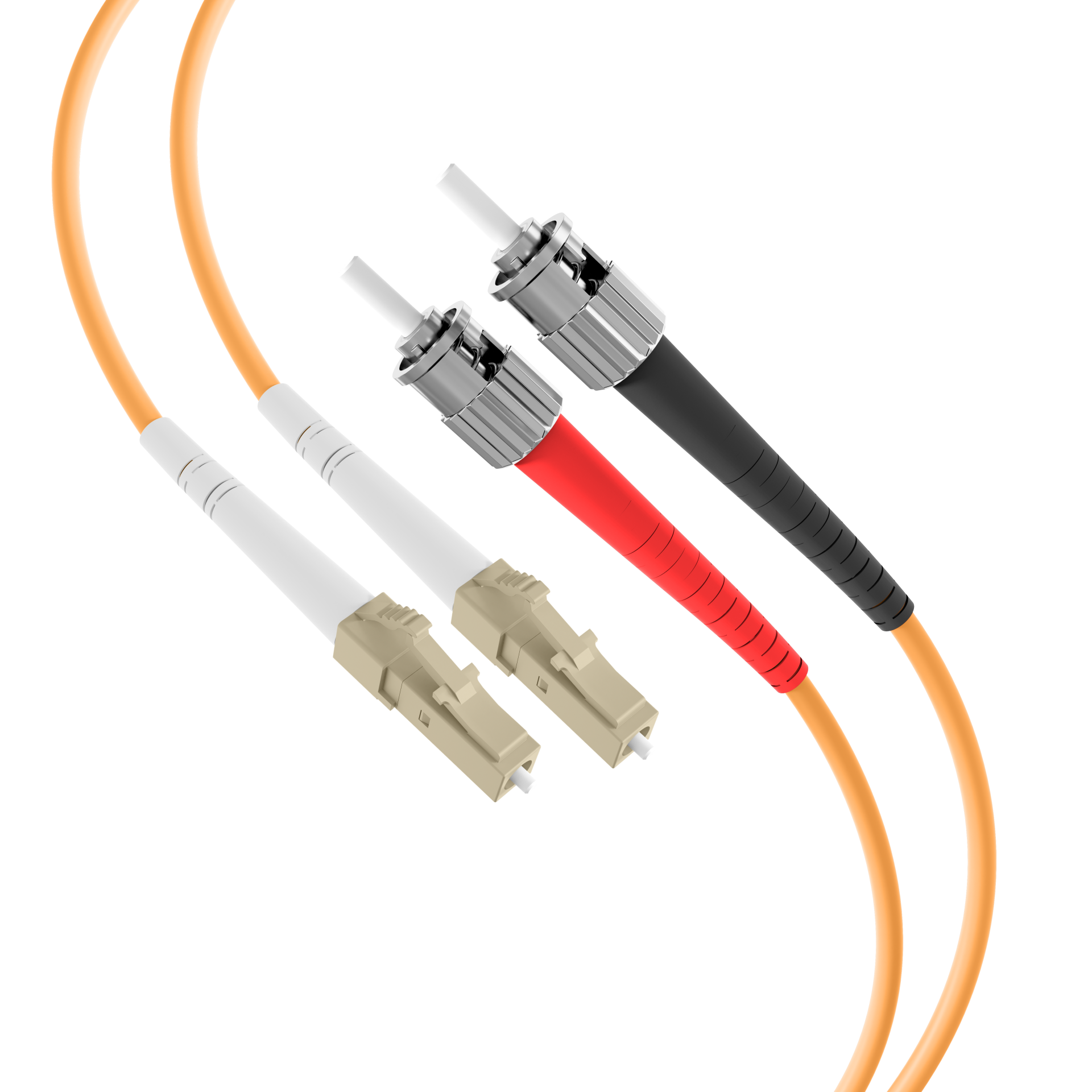 Duplex Patchcable LC-ST OM1 2m LSZH 2mm orange