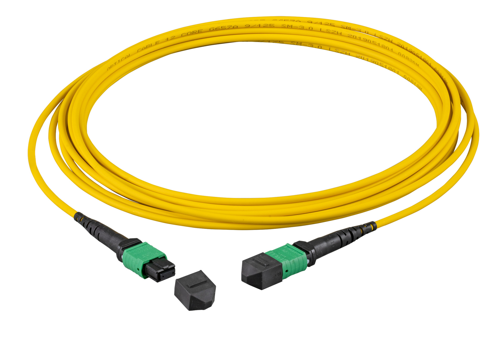 MTP®-F/MTP®-F 12-fiber matrix patch cable OS2, LSZH yellow, Code B, 5m