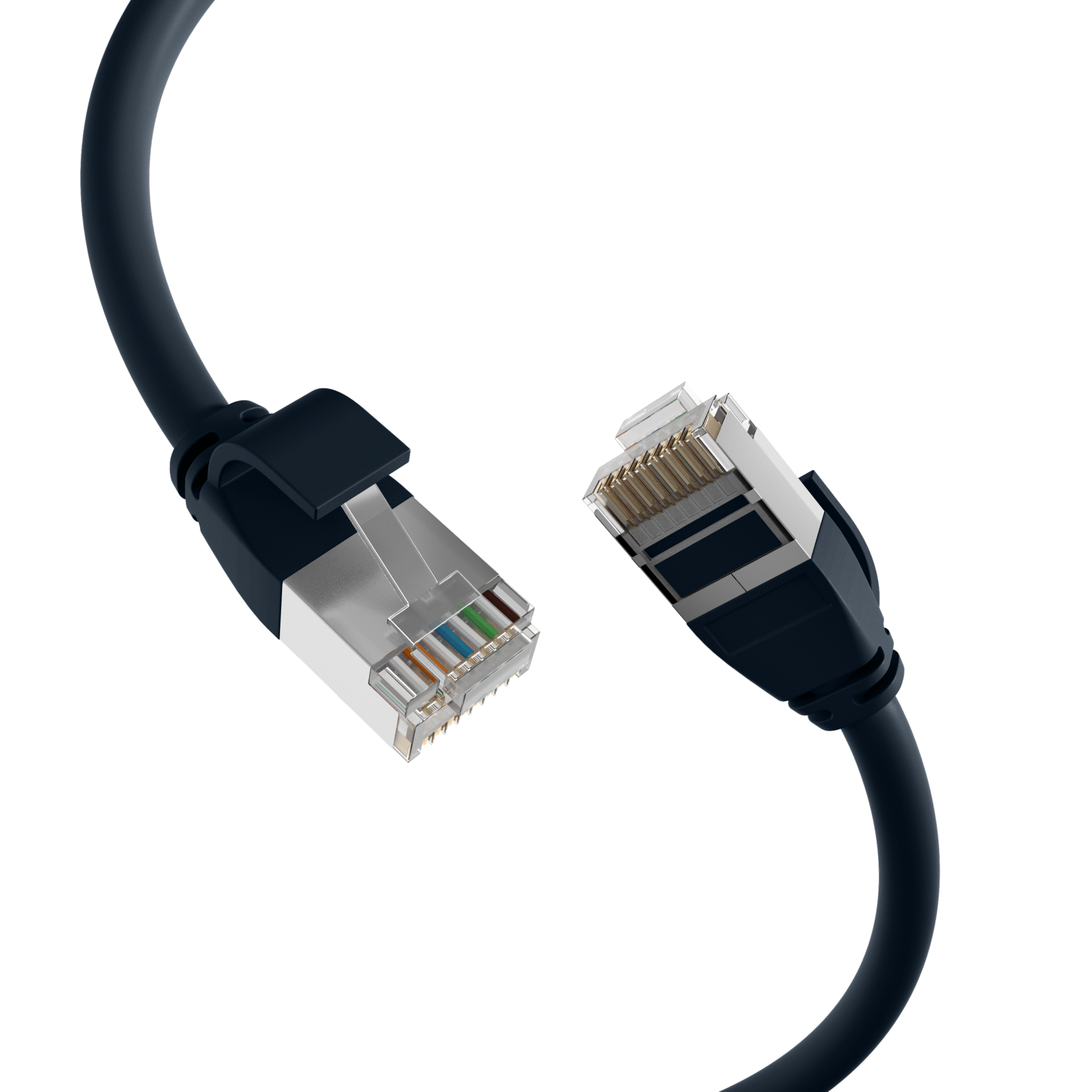 RJ45 Patch Cord Cat.6A U/FTP TPE4mm ultraflex black 0,15m