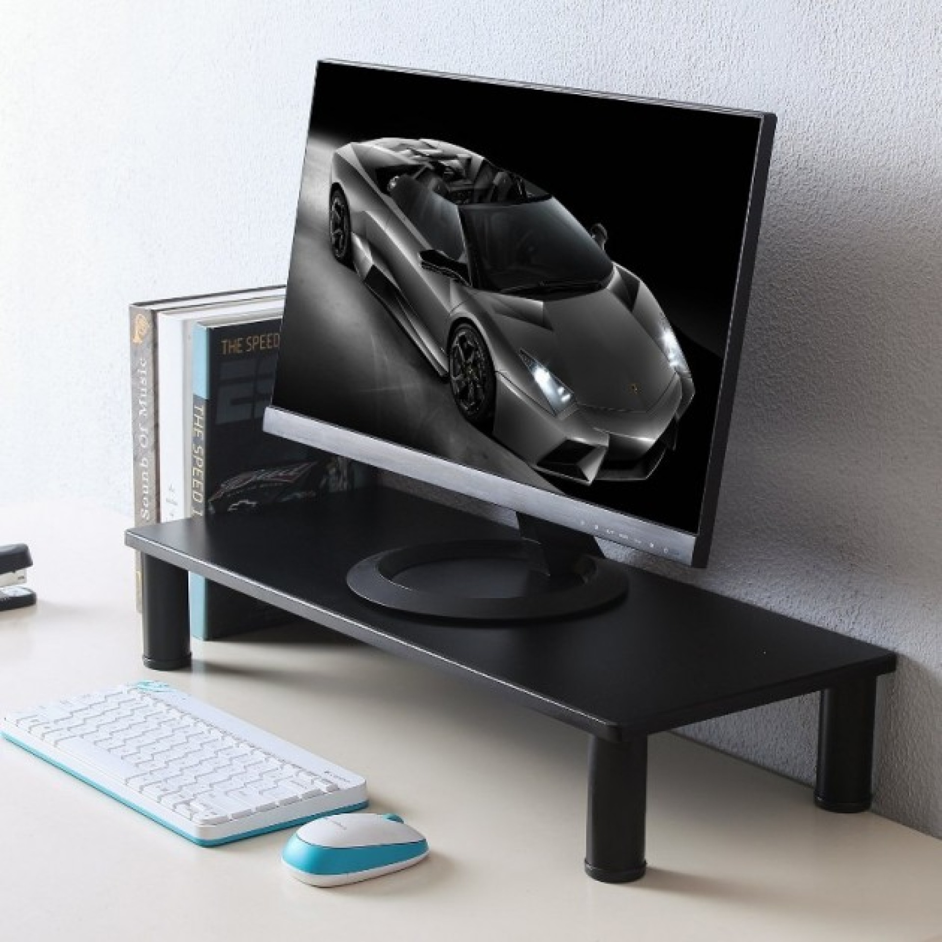 LCD / Laptop desk stand, black, 370 x 235 x 120 mm