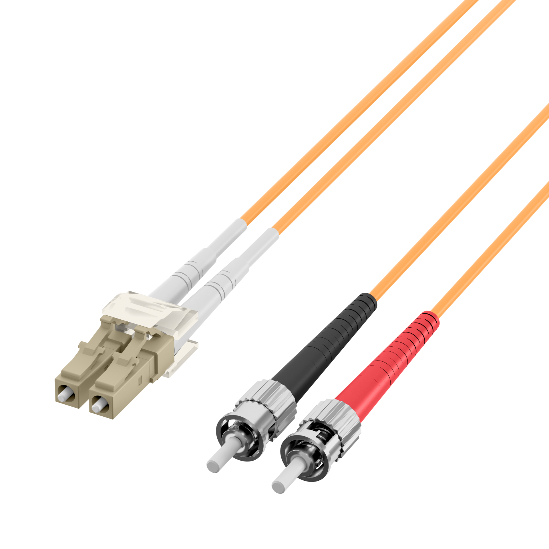 Duplex Patchcable LC-ST OM2 0,5m LSZH 2mm orange