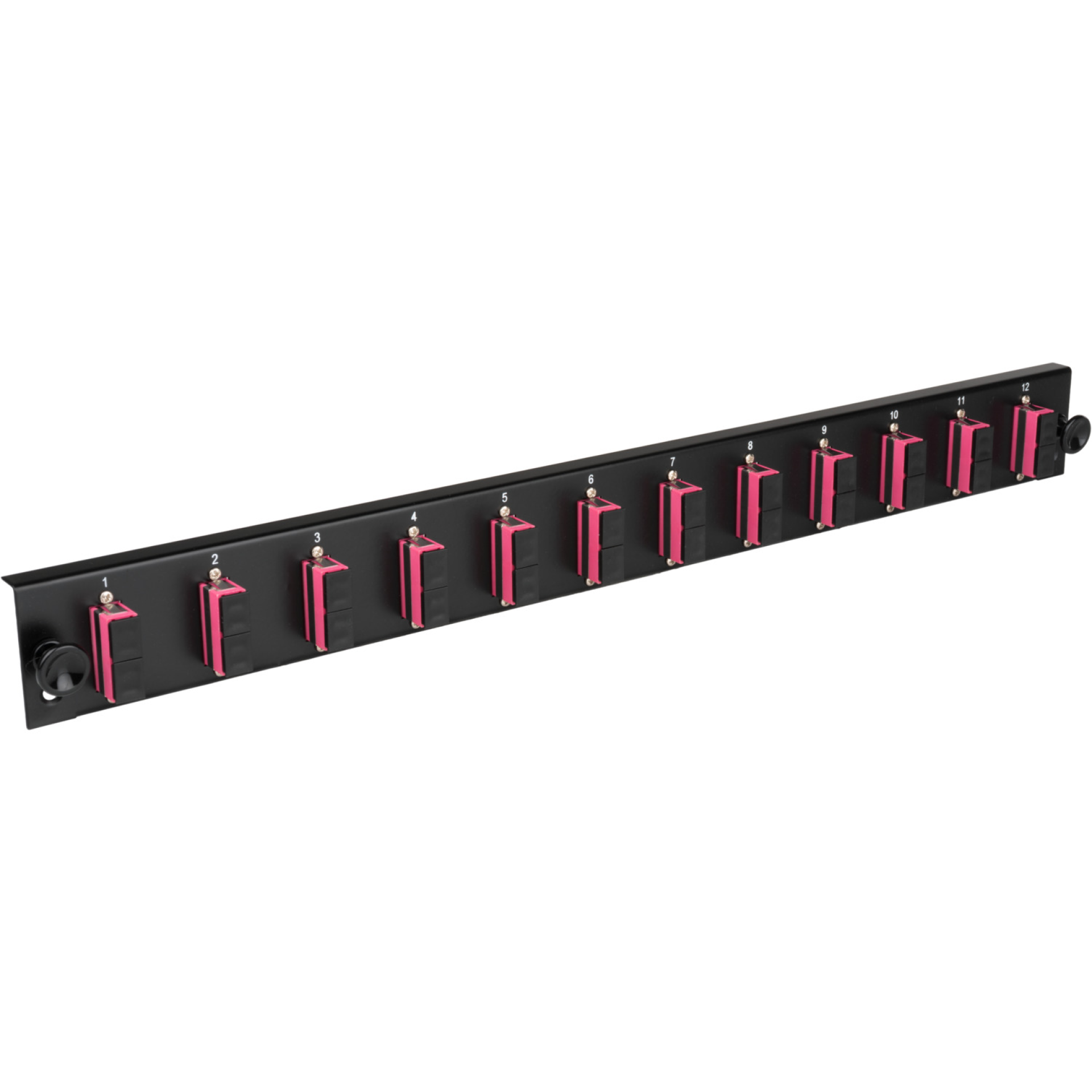Equipped Front Panel with 12 x SC Duplex Adapter OS2 vertical, black