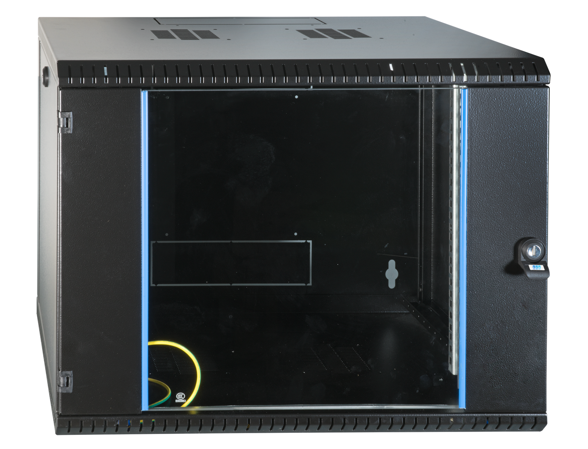 19" fixed wall housing, 1 piece, depth 600 mm, RAL9005