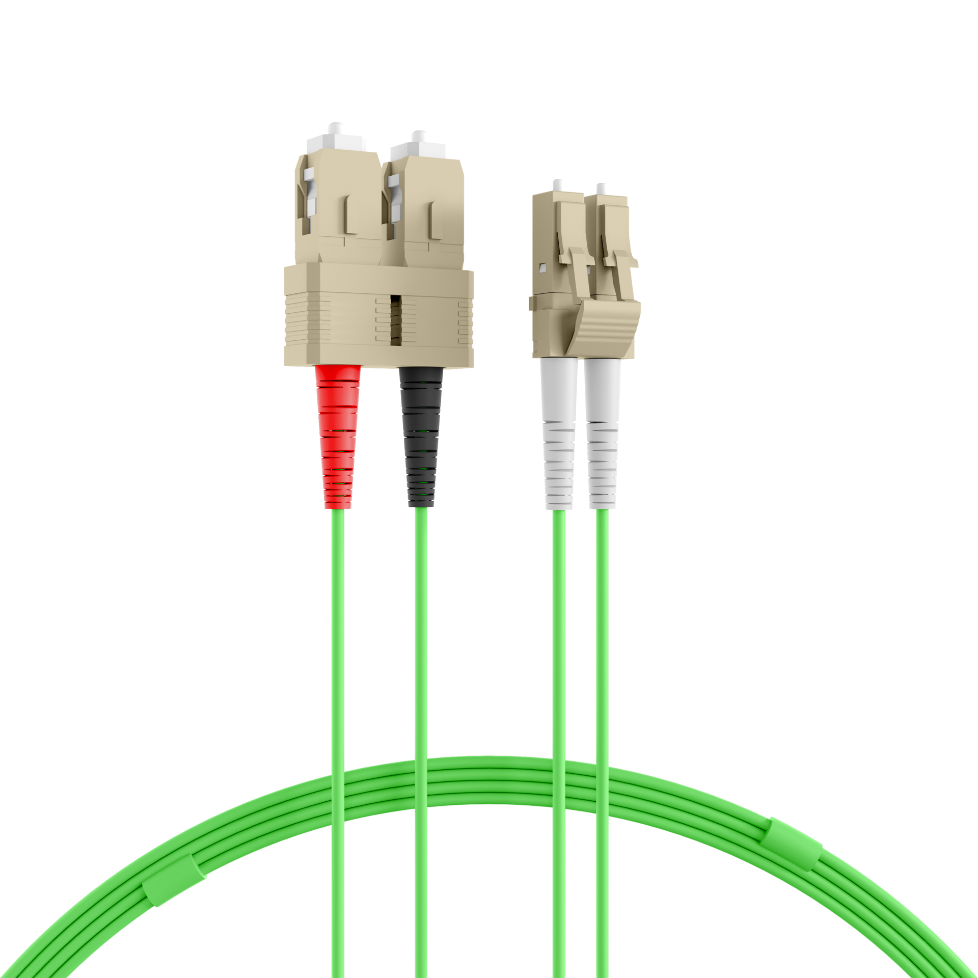 Duplex Patchcable LC-SC OM5 10m LSZH 2mm limegreen