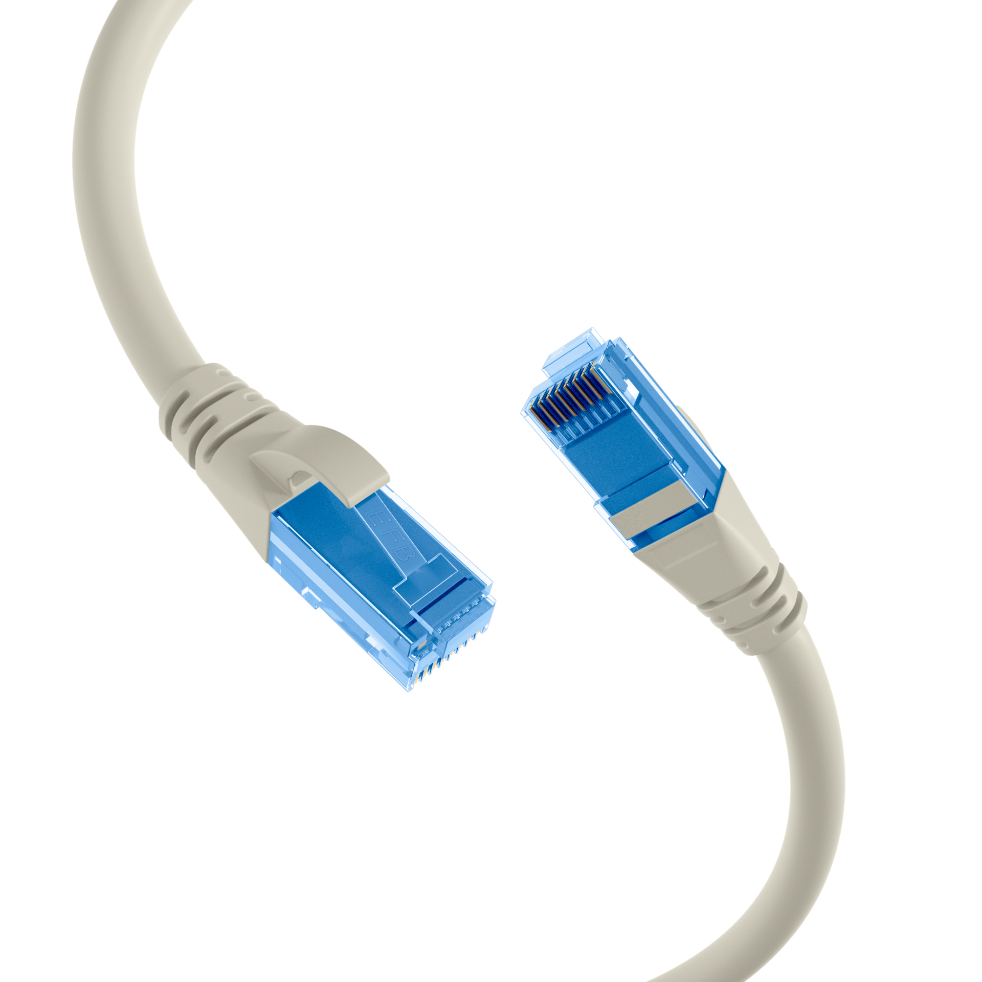 RJ45 Patch Cord Cat.6A U/UTP LSZH Premium 500MHz grey 0,15m