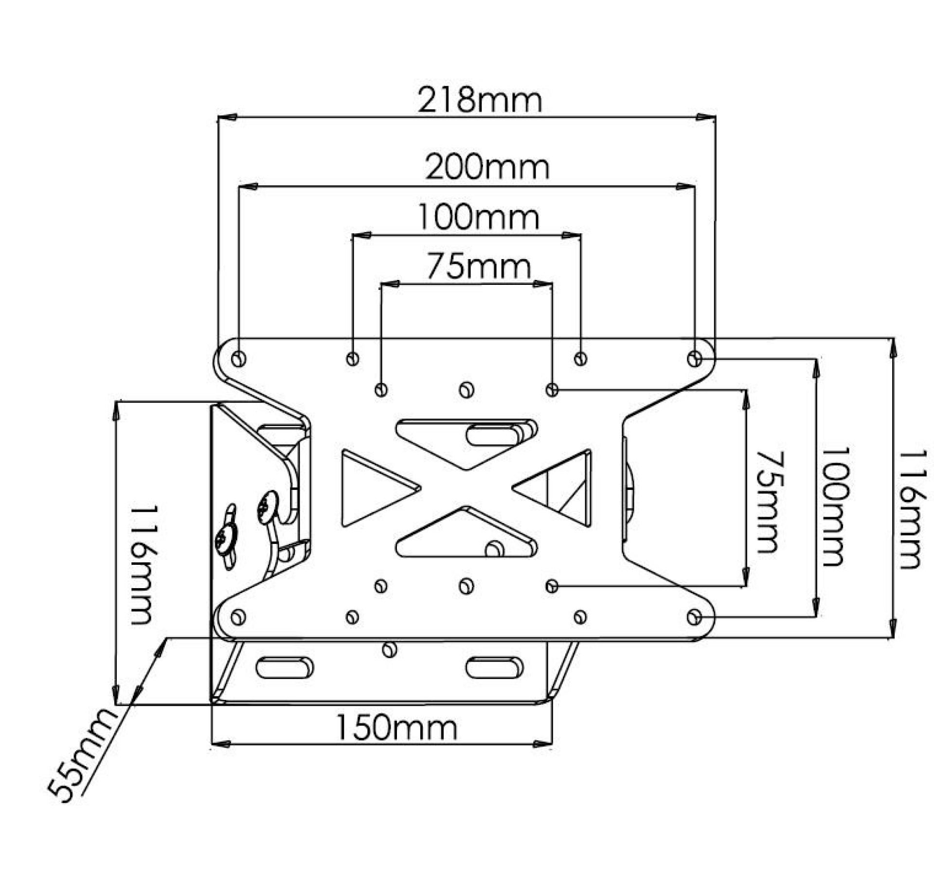 Wall support for LCD TV LED 13" - 31" with tilt silver