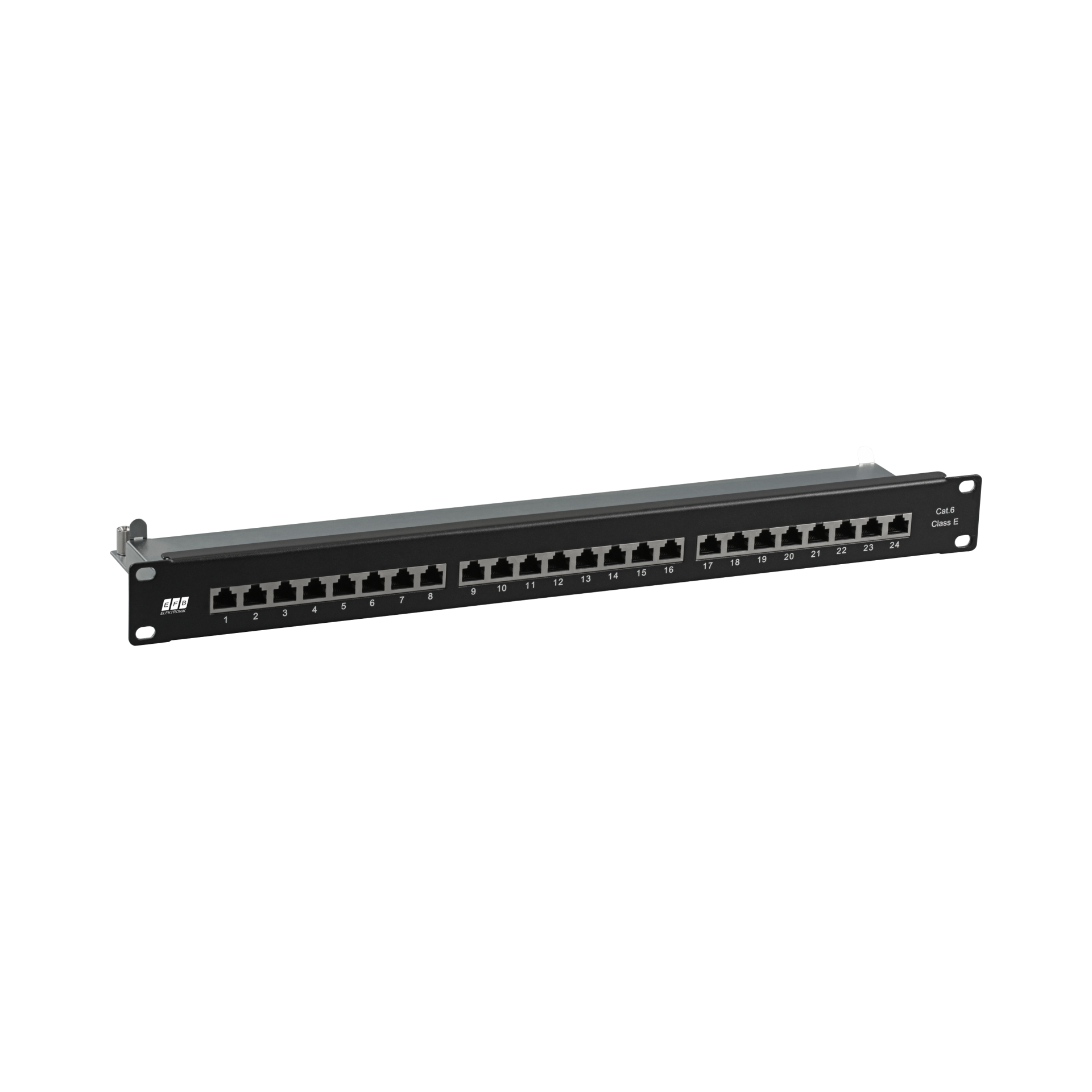 Patchpanel STP 24xRJ45 Cat.6, 19“ 1U, RAL9005 black Patchpanel STP 24xRJ45 Cat.6, 19“ 1U, RAL9005 black