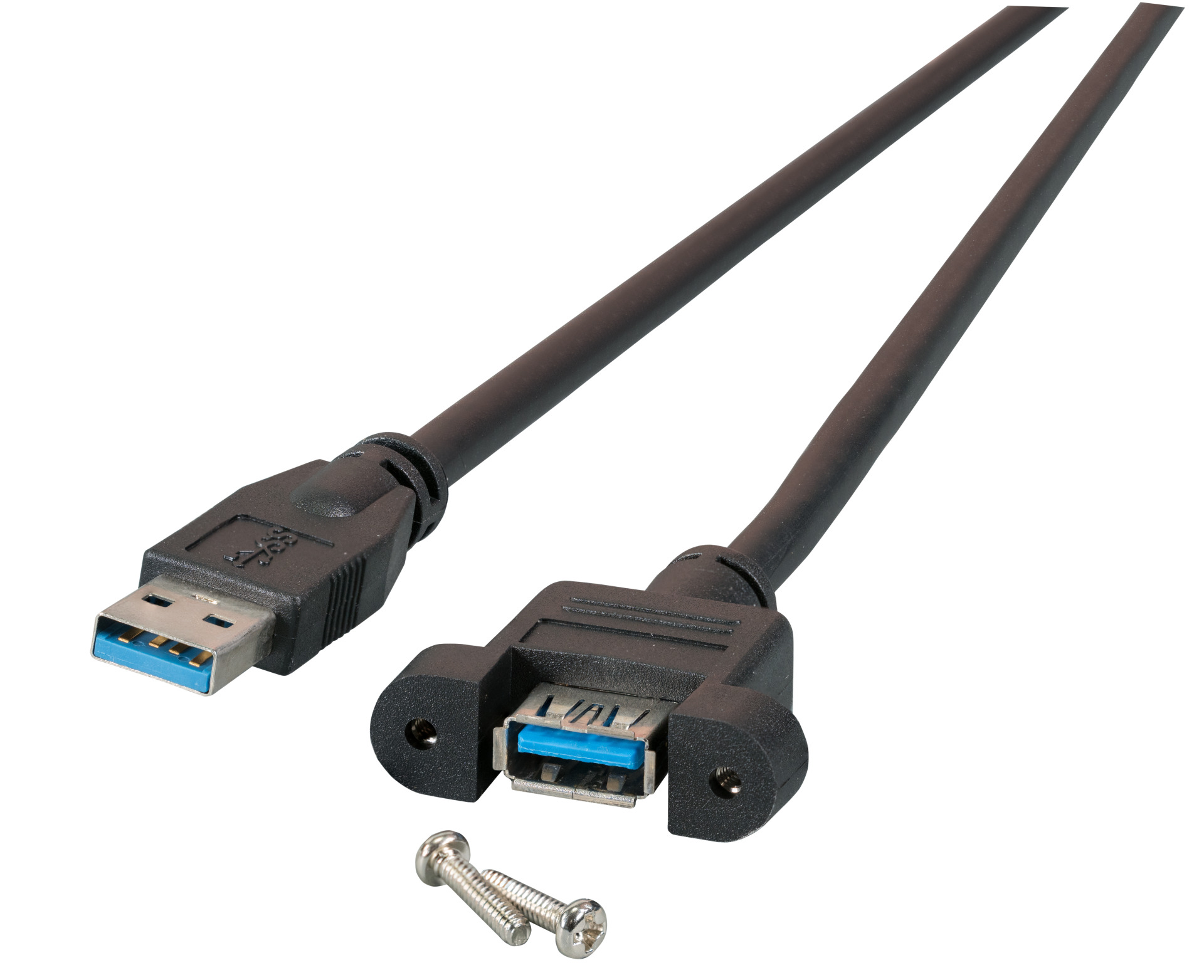 USB3.0 Extension Cable A-A, M-F (panel type), 1.8m, black, Classic