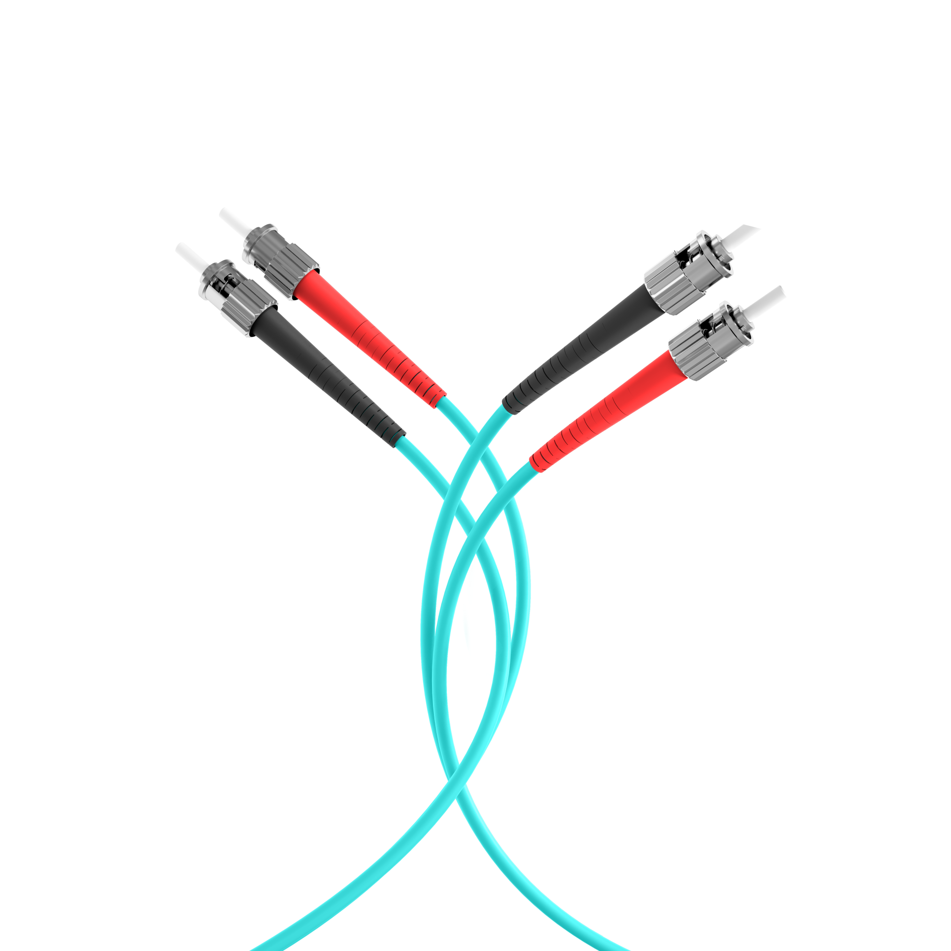 Duplex Patchcable ST-ST OM3 0,5m LSZH 3mm aqua