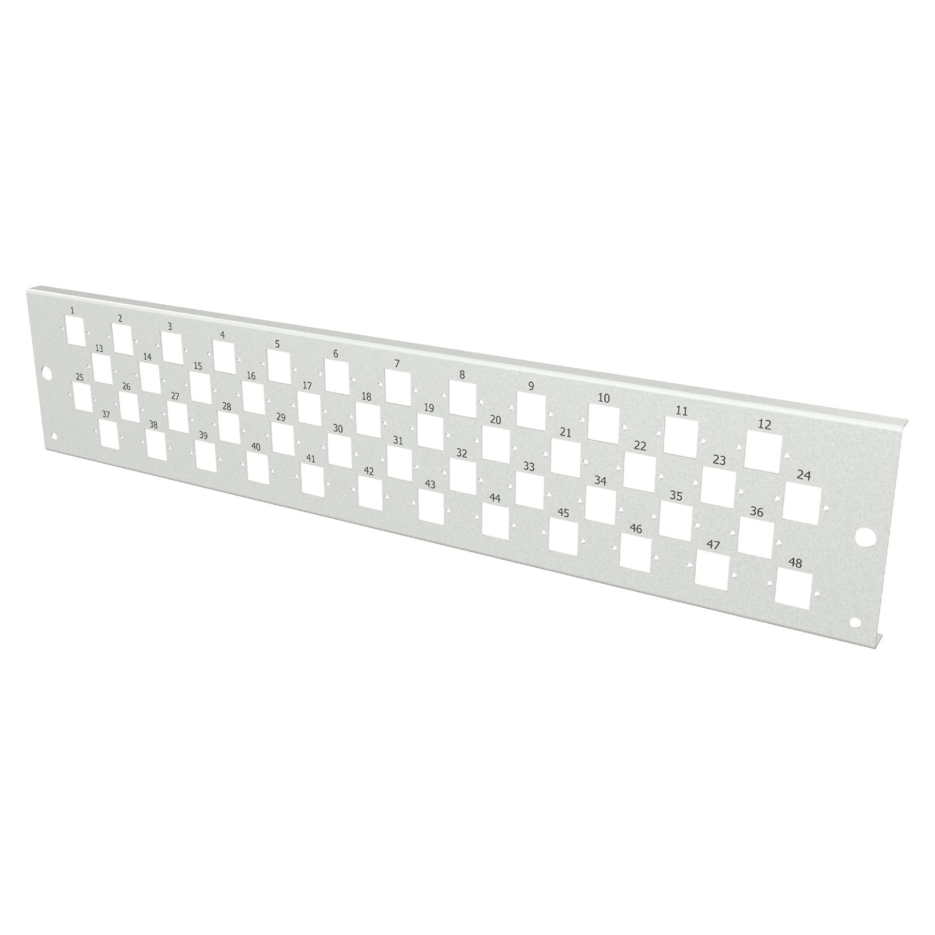 Front panel 2U 48xE2000®Duplex, E2000®, Compact (RDM) vertical version, grey