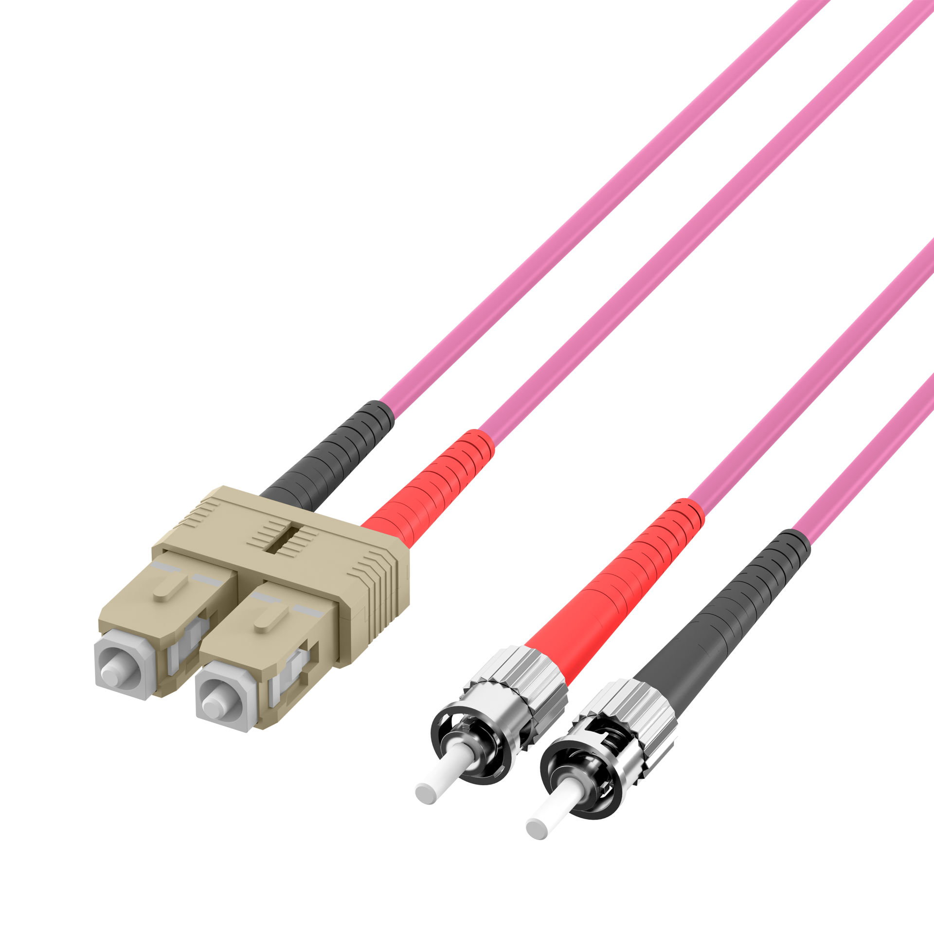 Duplex Patchcable SC-ST OM4 0,5m LSZH 3mm heatherviolet