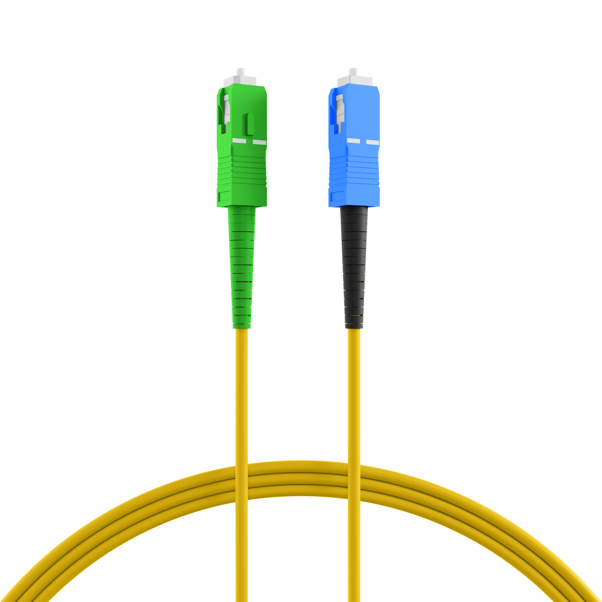 Simplex patch cable SC/APC-SC OS2 G657A2 1m LSZH 3mm yellow