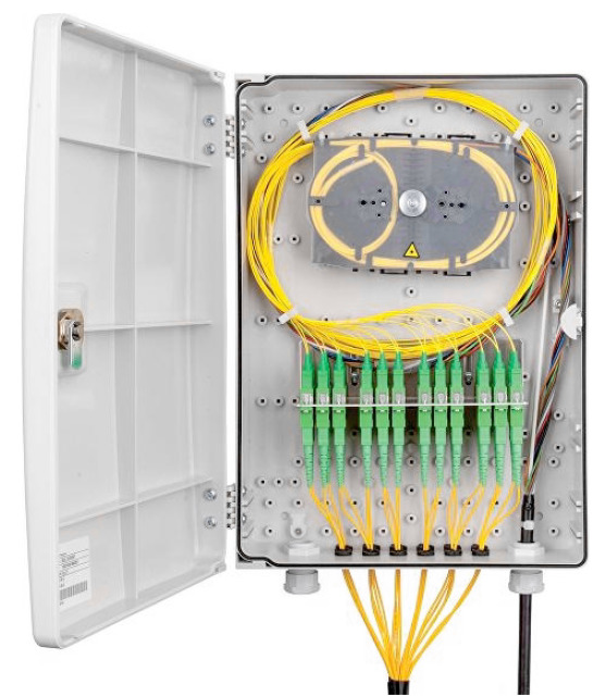 Distribution box Fiber optik 250x373x90mm Max 24 fibre.
