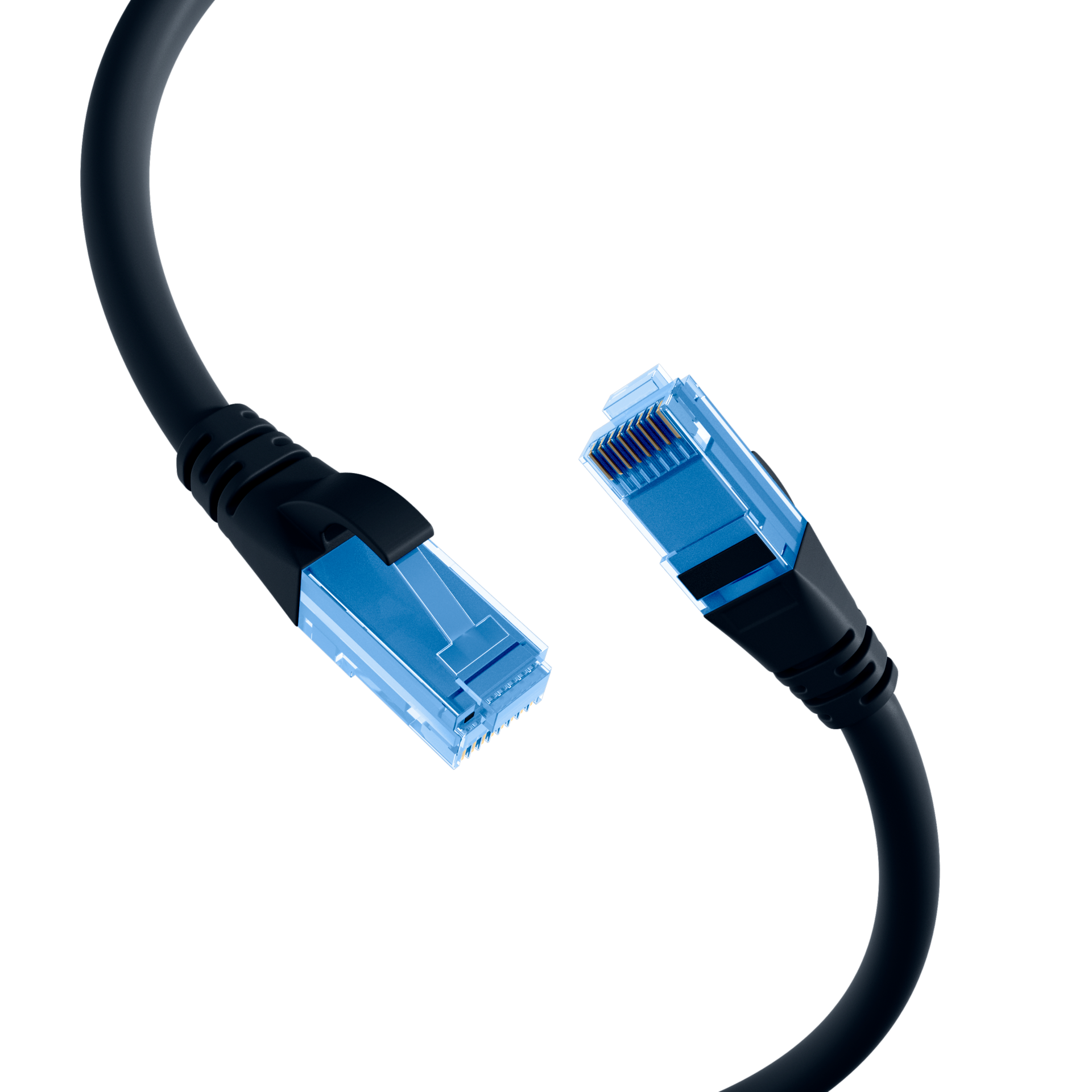 RJ45 Patchkabel Cat.6A U/UTP LSZH  Premium 500MHz schwarz 0,25m