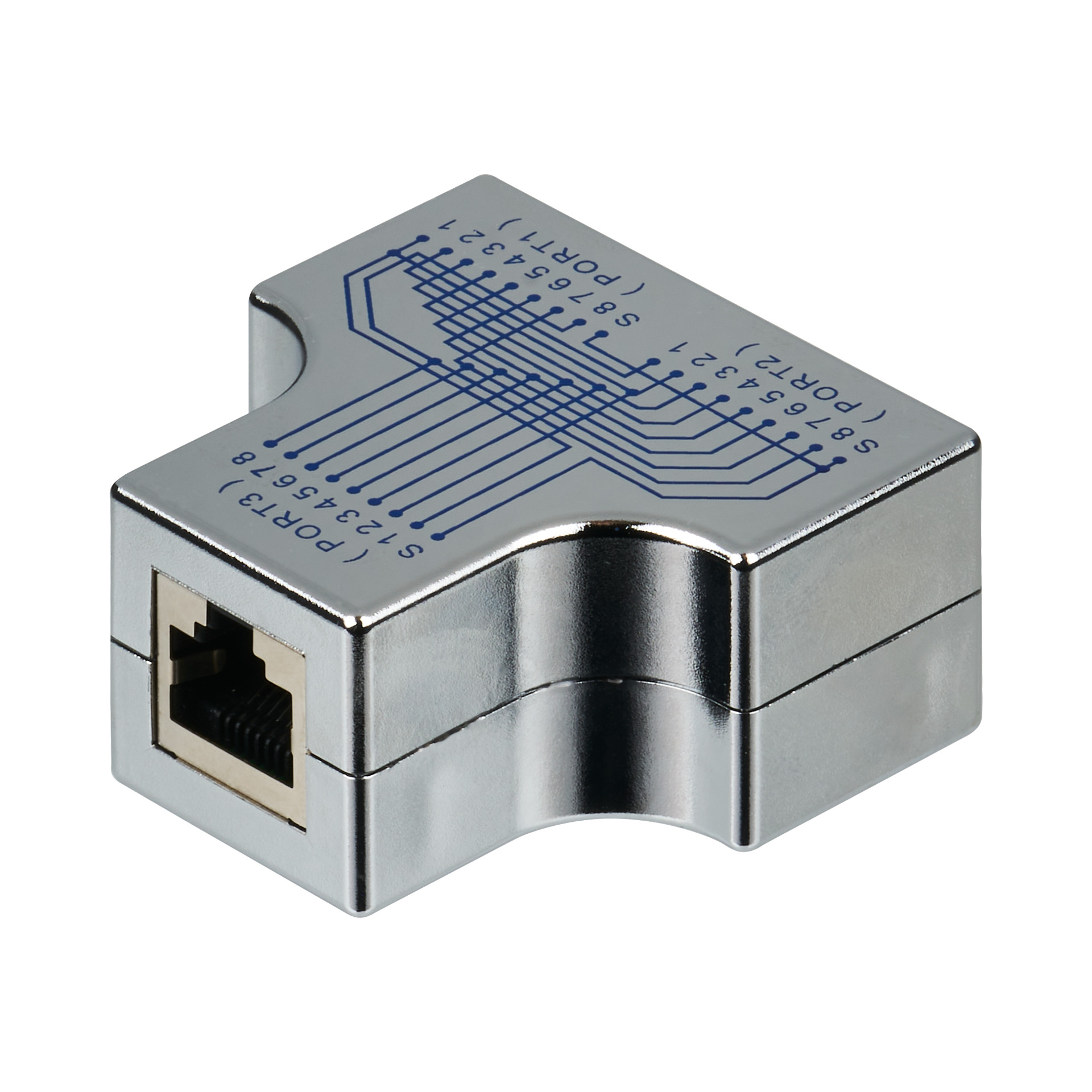 T-Modular-Adapter, RJ45 Jack/2x Jack, 1:1, shielded