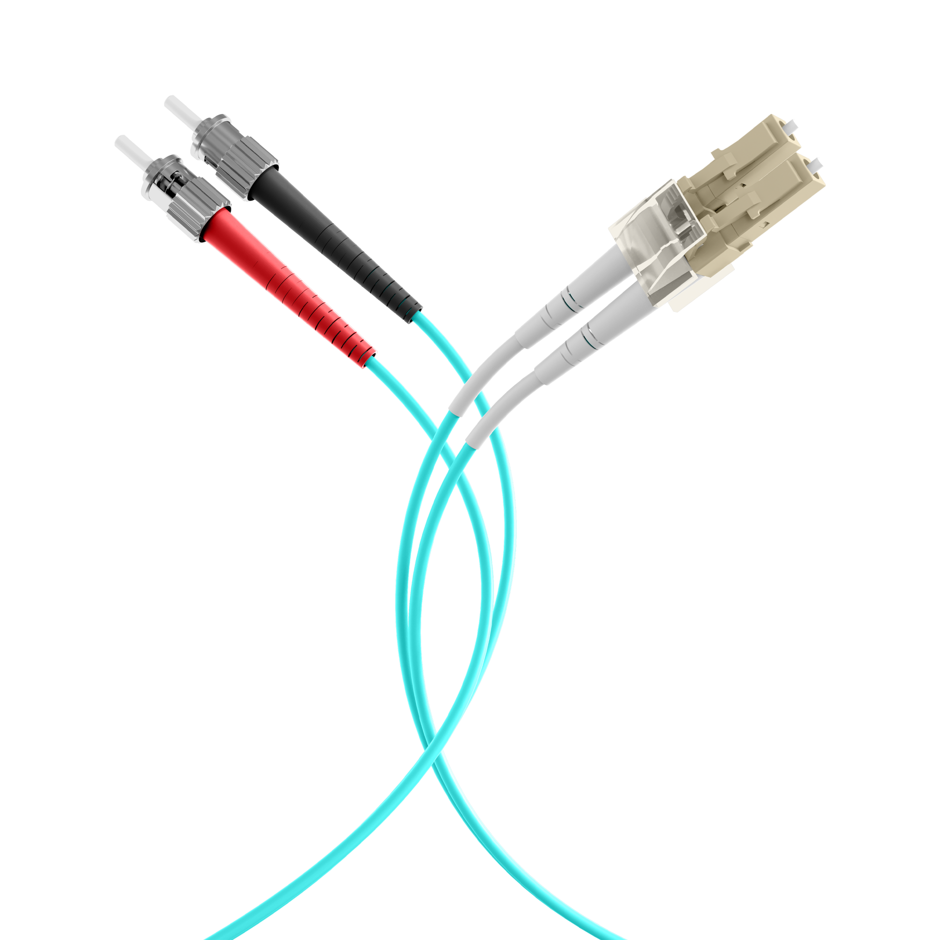 Duplex Patchcable LC-ST OM3 7,5m LSZH 2mm aqua