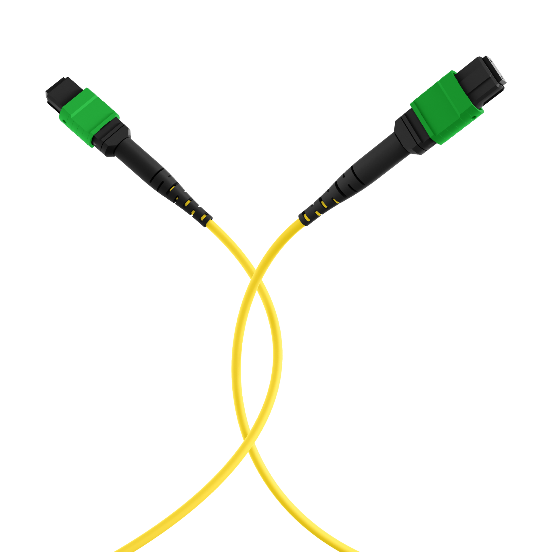 MTP®/APC(F)-MTP®/APC(F) Patch cable OS2 12 fibers Typ A LSZH yellow 3m