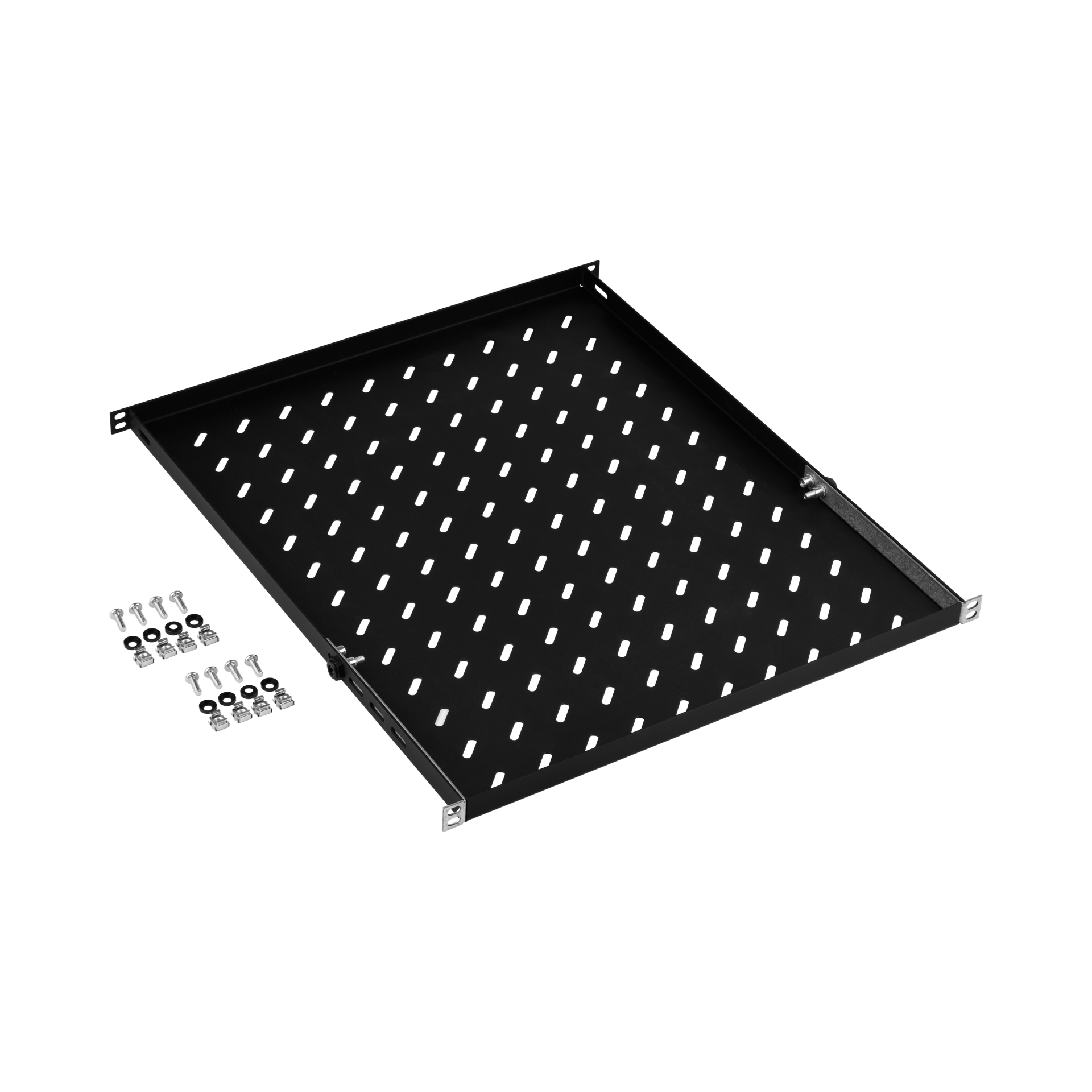 19" 0.5U Shelf, Fixed, MD 550..650 mm, Max. Load 70 kg, CD 800, RAL9005