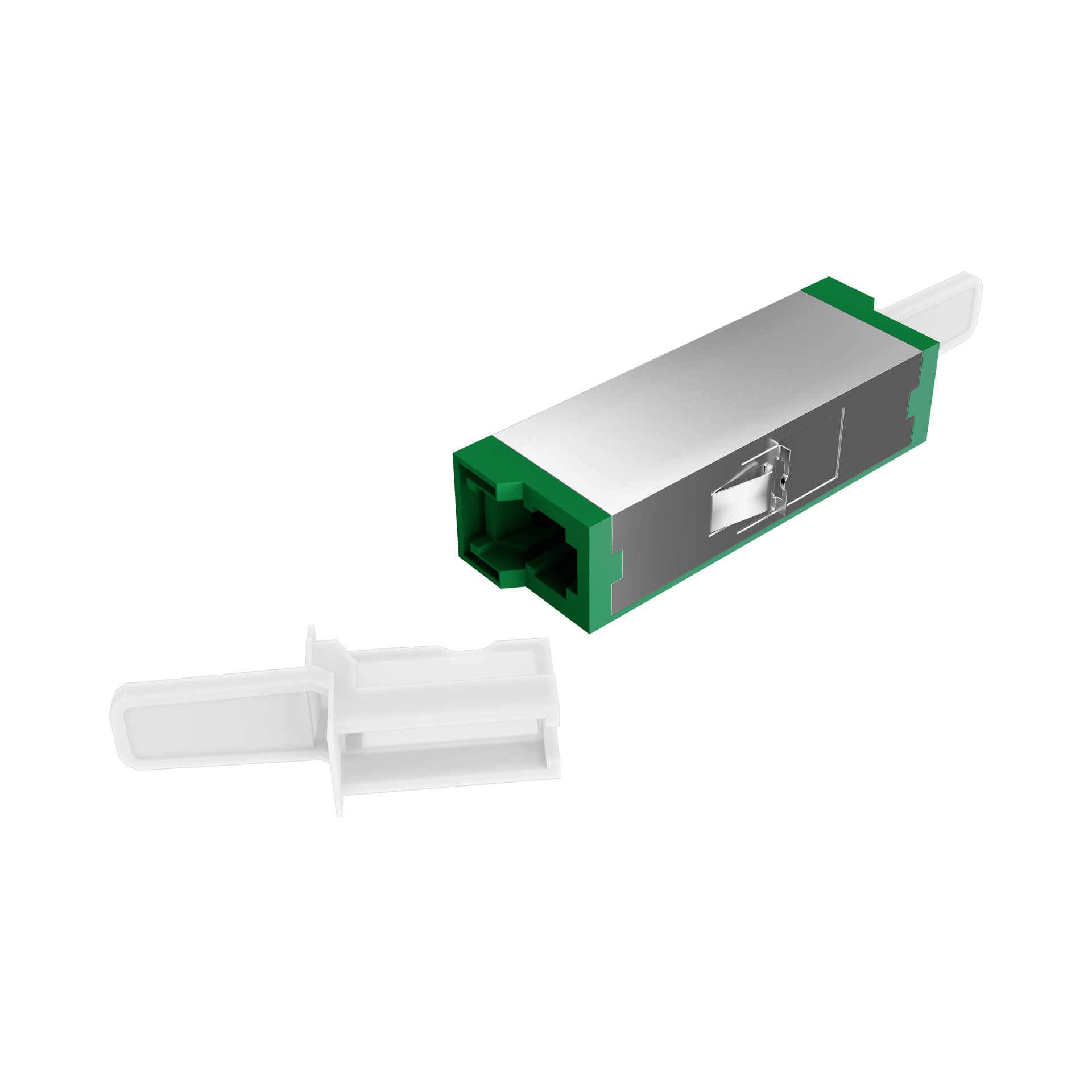 R&M adapter E2000®/APC Simplex OS2 green grade C flangeless