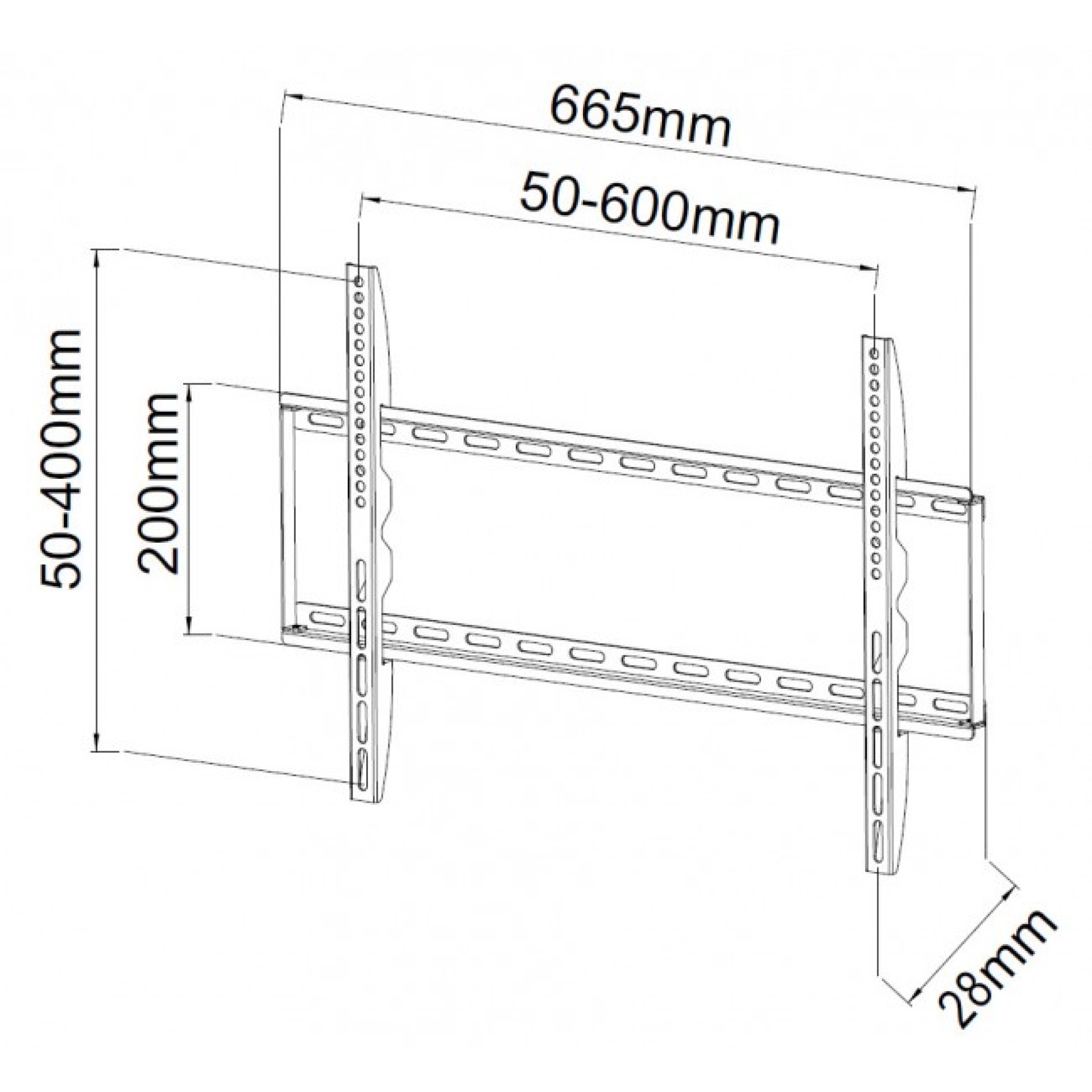 Wall bracket for LCD TV LED 40"-65" ,fix, black