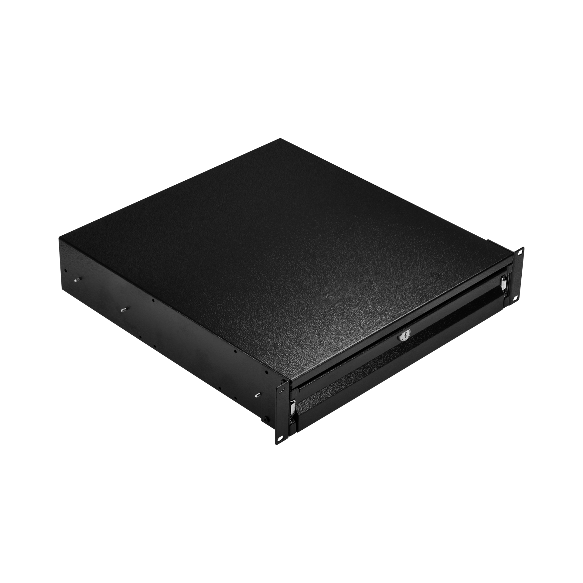 19" 2U Keyboard/Document Drawer, Lockable, RAL9005