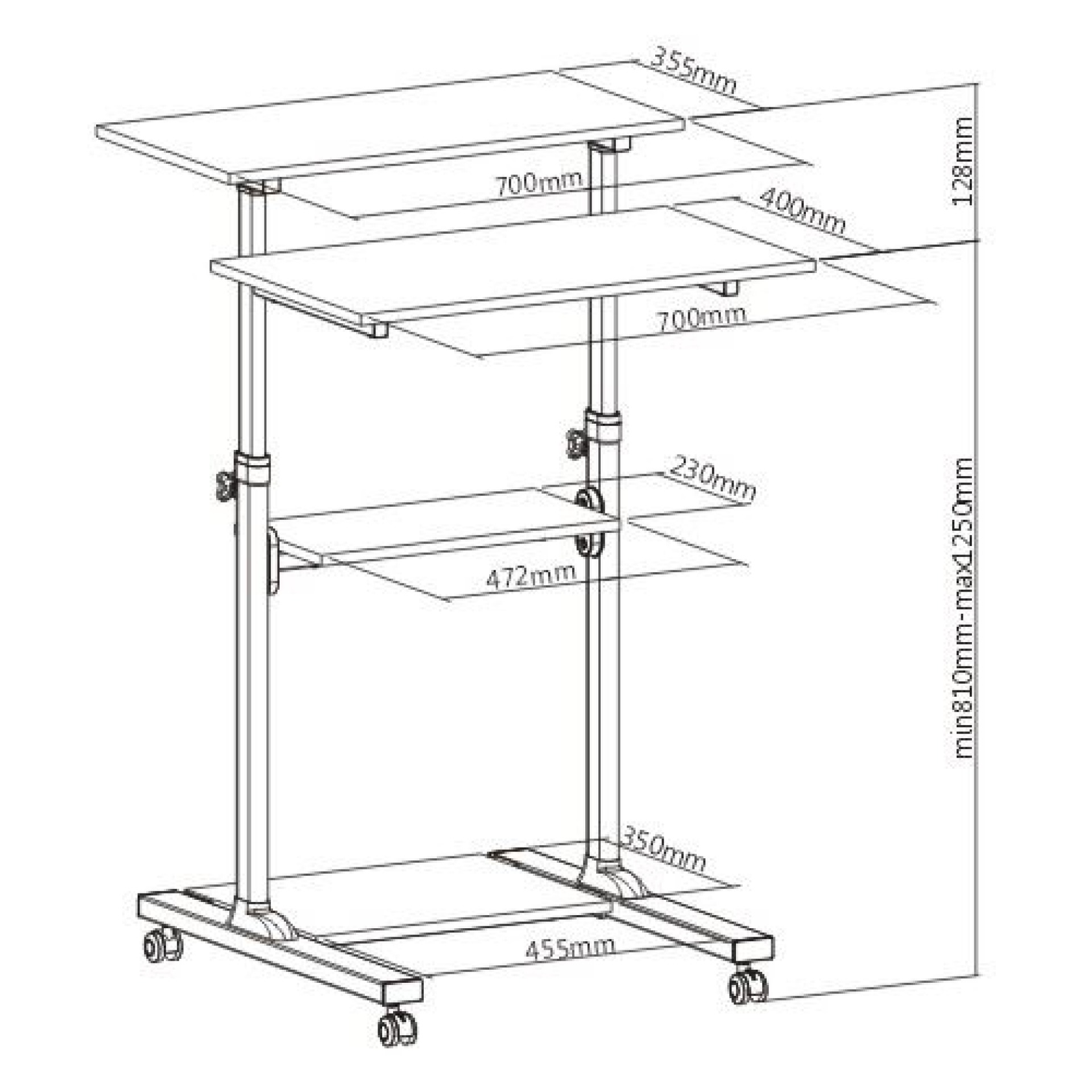 Universal Trolley for Notebook, 94-138cm