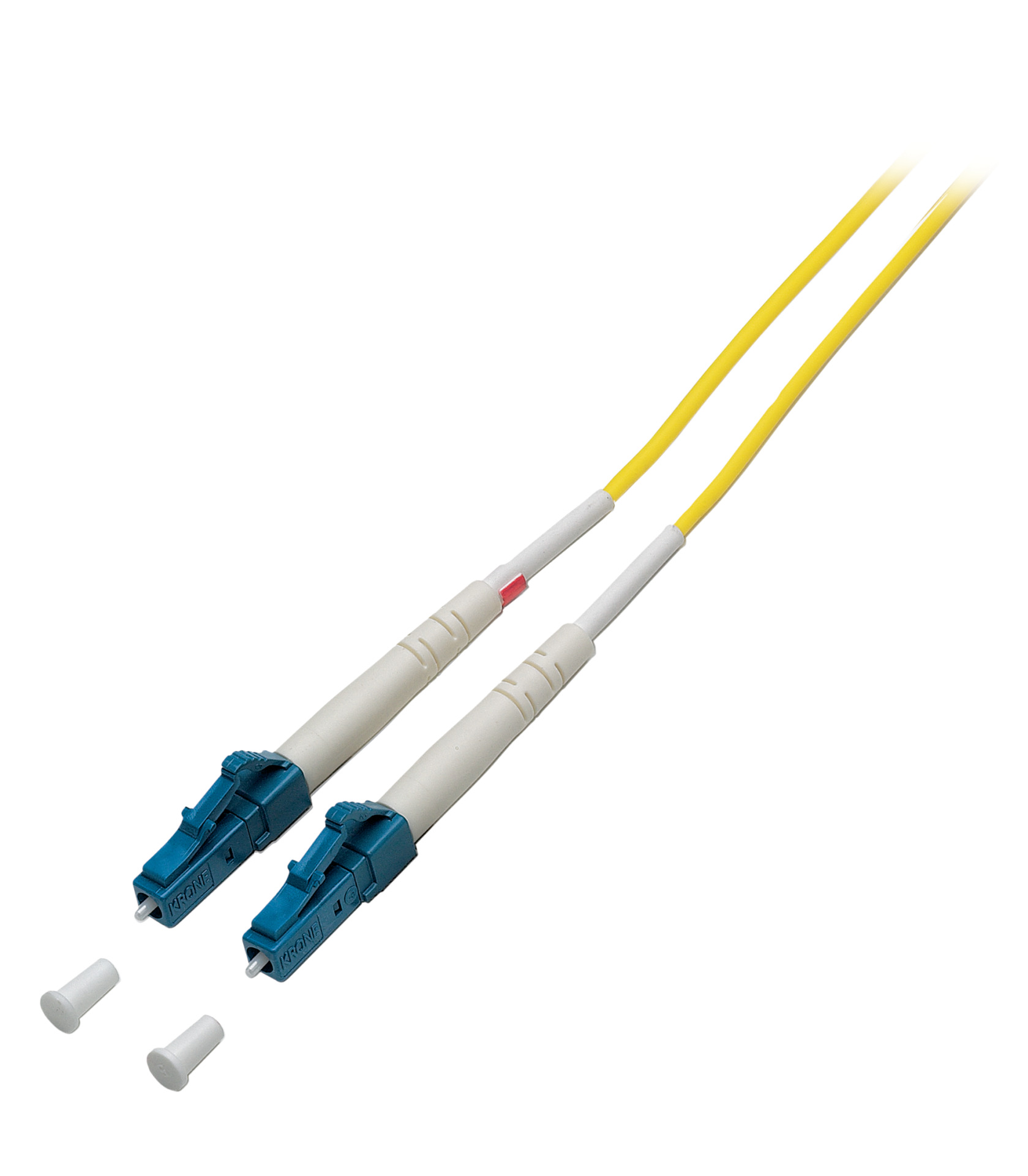 Simplex patch cable LC-LC OS2 G657A2 10m LSZH 2mm yellow