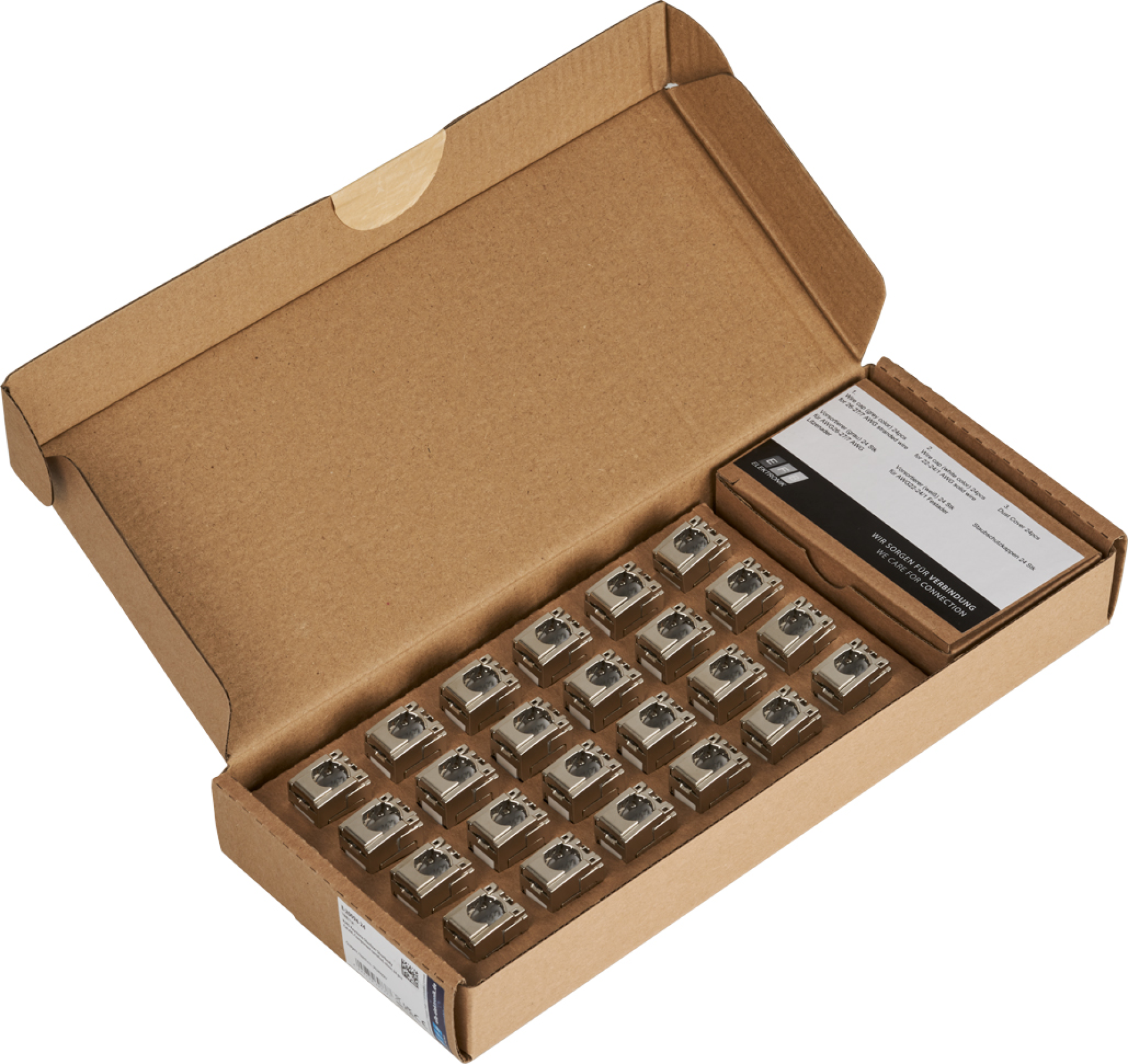 RJ45 Keystone Slimline/Shortbody Cat.6A Component certified silver, 24-Set